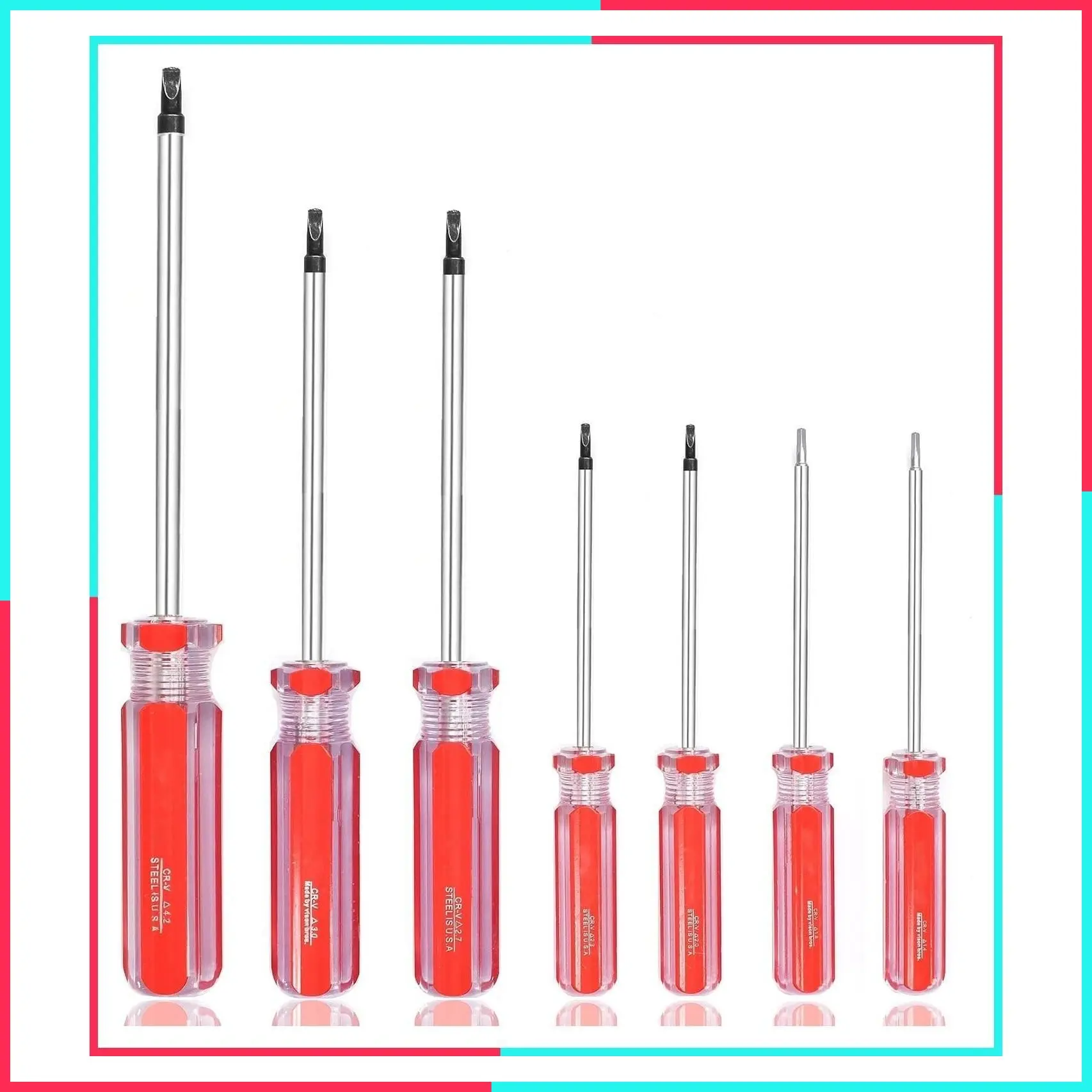 7-in-1 Triangle Screwdriver Set with 1.4mm to 4.2mm Bits for Electronics, Toys and Household Appliance Repairs