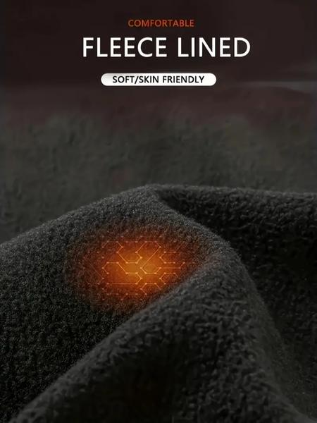 4PCS RUKIOO Men’s Warm Compression Sports Set – Base Layer with Stand Collar & Raglan Sleeves, Polyester/Elastane, Breathable & Stretch, for Fall/Winter Outdoor Training, Cycling & Running, Compression Garment