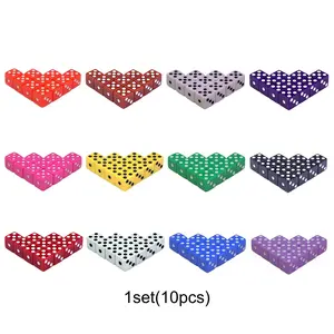 10-Piece 16mm Right Angle Dice Set, Desktop Game Dice Kit for Board Games & Math Teaching, Ideal for Educational Use