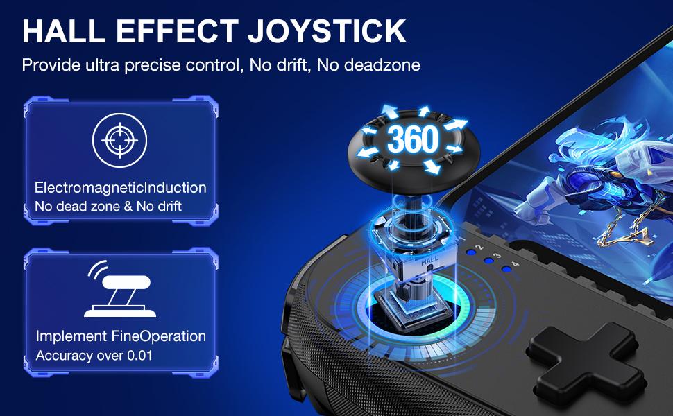 Wireless Phone Controller for iPhone/Android No Deadzone, Mobile Gaming Controller Cloud Gamepad for iOS with RGB