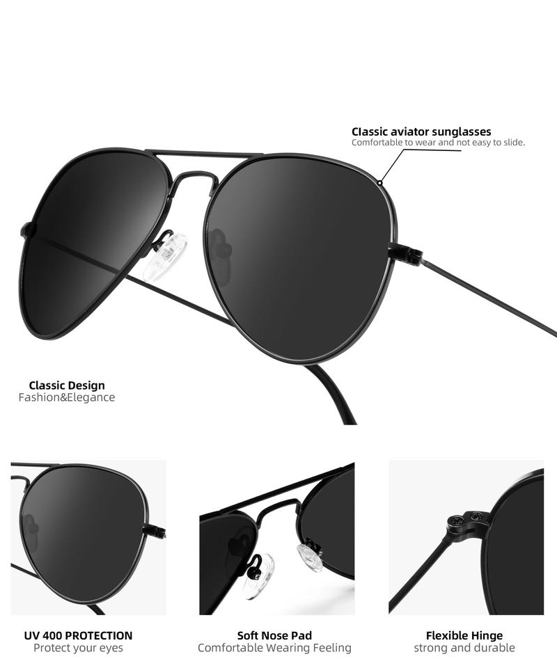 KALIYADI Large Size 3 Pairs Aviator Sunglasses for Men Women Driving,Polarizedsunglass,UV Blocking (S24)