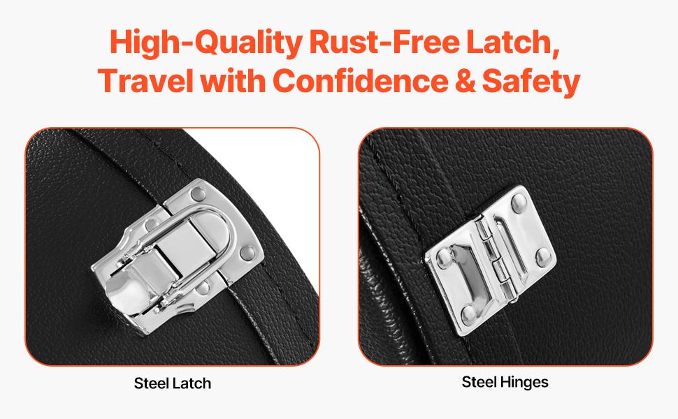 VEVOR Acoustic Guitar Hard Case, 43.31 in Gourd-Shaped Guitar Hard Case, With Lock Latch Key Handle, PVC Padding Soft Lining Water-Resistant Hard Shell Guitar Case, for 39-41 in Acoustic Guitar, Black