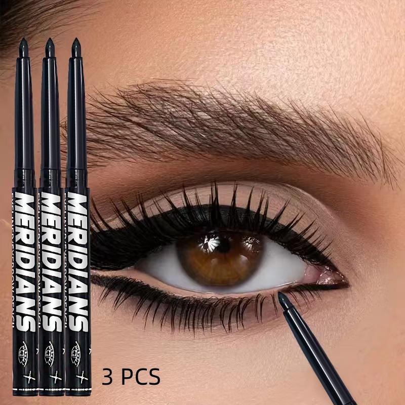 3-pcs dual-use eyebrow and eye makeup pencils with integrated eyeliner and eyebrow design -- long-lasting and sweat-resistant, smudge-proof, providing a clean and neat finish with smooth strokes that are easy to apply. Even beginners can create refined