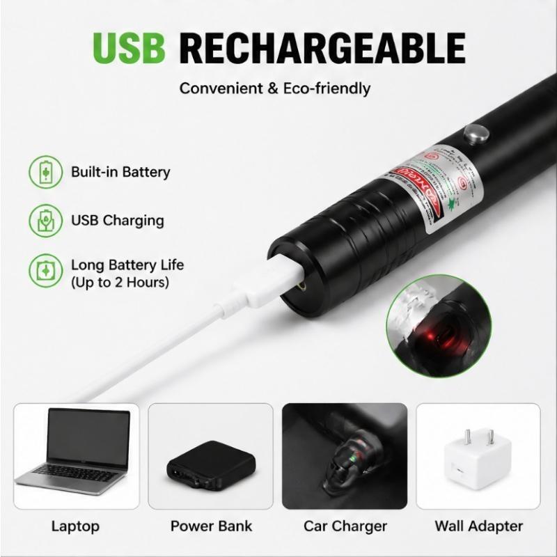 Rechargeable green laser pointer/Handheld Laser Pen/line light flashlight/Laser Beam Light, suitable for flashlight demonstrations, laser pointer cat toys, pet enthusiasts Rechargeable green laser pointer/Handheld Laser Pen/line light flashlight/Laser Beam Light, suitable for flashlight demonstrations, laser pointer cat toys, pet enthusiasts