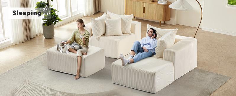 Winzoo 104" Cloud Sectional Couch with Sponge Cushion,Modern Modular L Shaped Sofa,Upholstered Couches for Living Room Furniture Bedroom Apartment