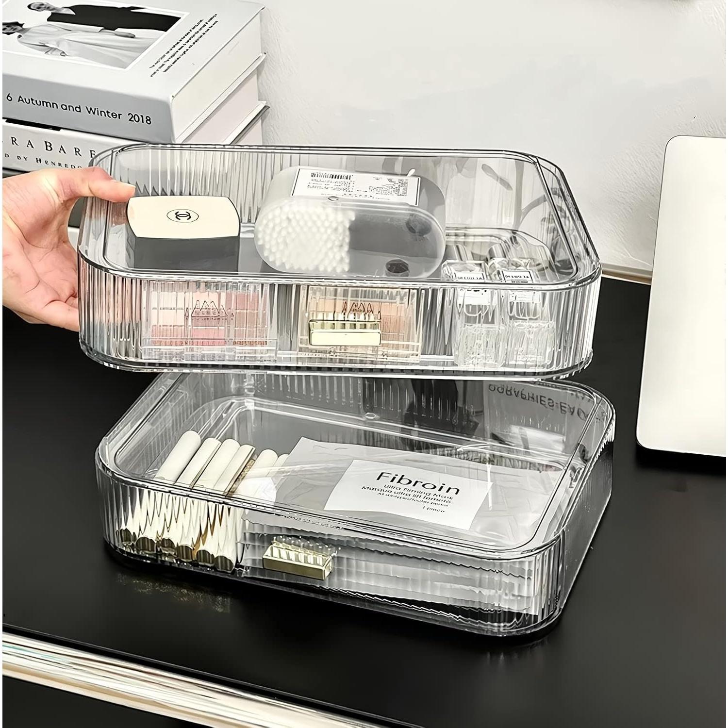 Stackable Clear Plastic Organizer Drawer | Organize Eyeshadow Palettes, , and Beauty Supplies  a