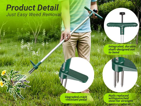 Walensee Stand-Up Lawn Root Puller for Dandelions & Deep-Root Plants — No-Bend Design, Perfect for Homeowners & Fall Yard Care, Black Friday Deal