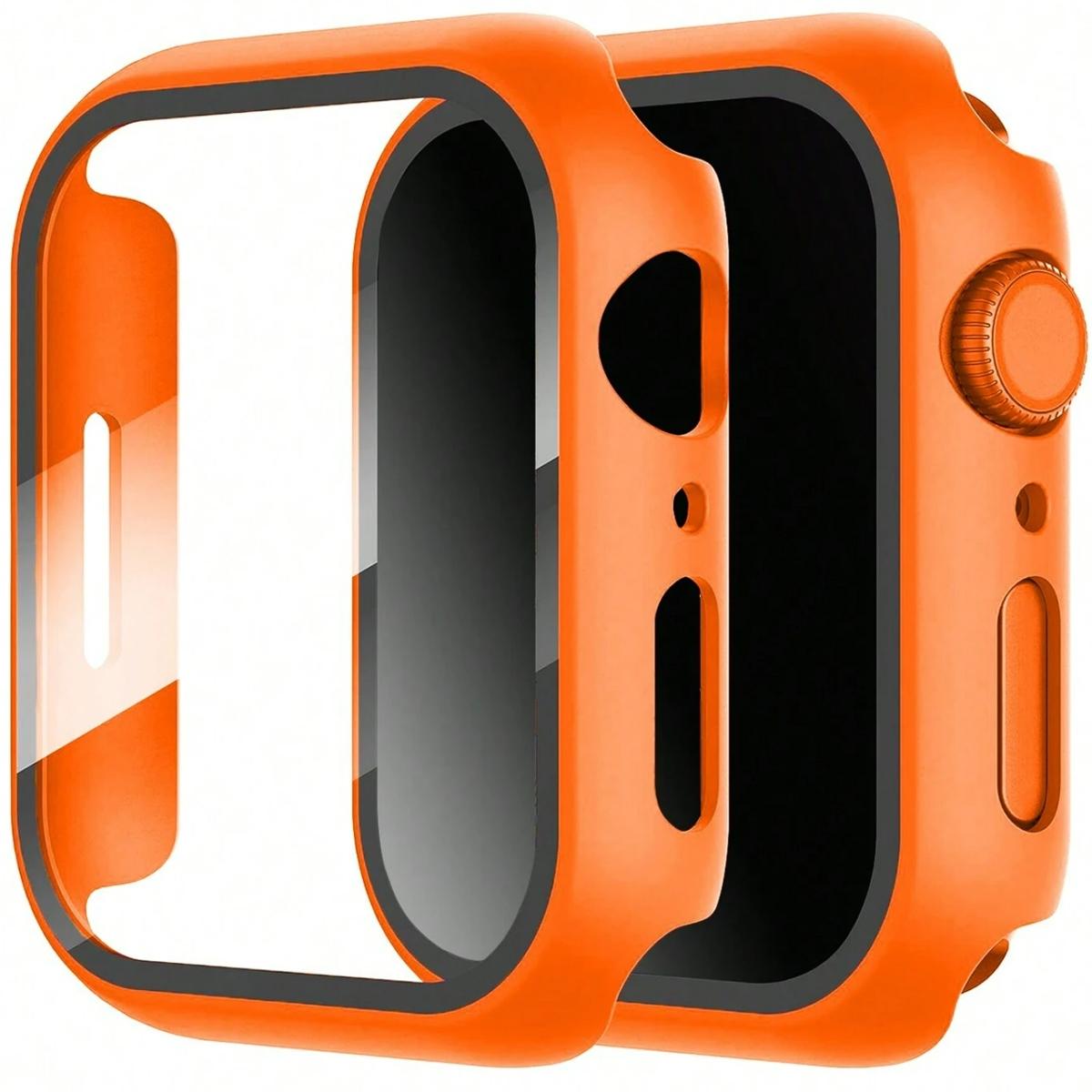 Built-In Tempered Glass Screen Protector, All-Around Hard PC Protective Watch Case Ultra-Thin Cover for Apple Watch Series Ultra/SE/11/10/9/8/7/6/5/4, 38/40/41/42/44/45/46/49 mm, Smart Watch Accessory, Smartwatch Accessories, Protection, Wearable