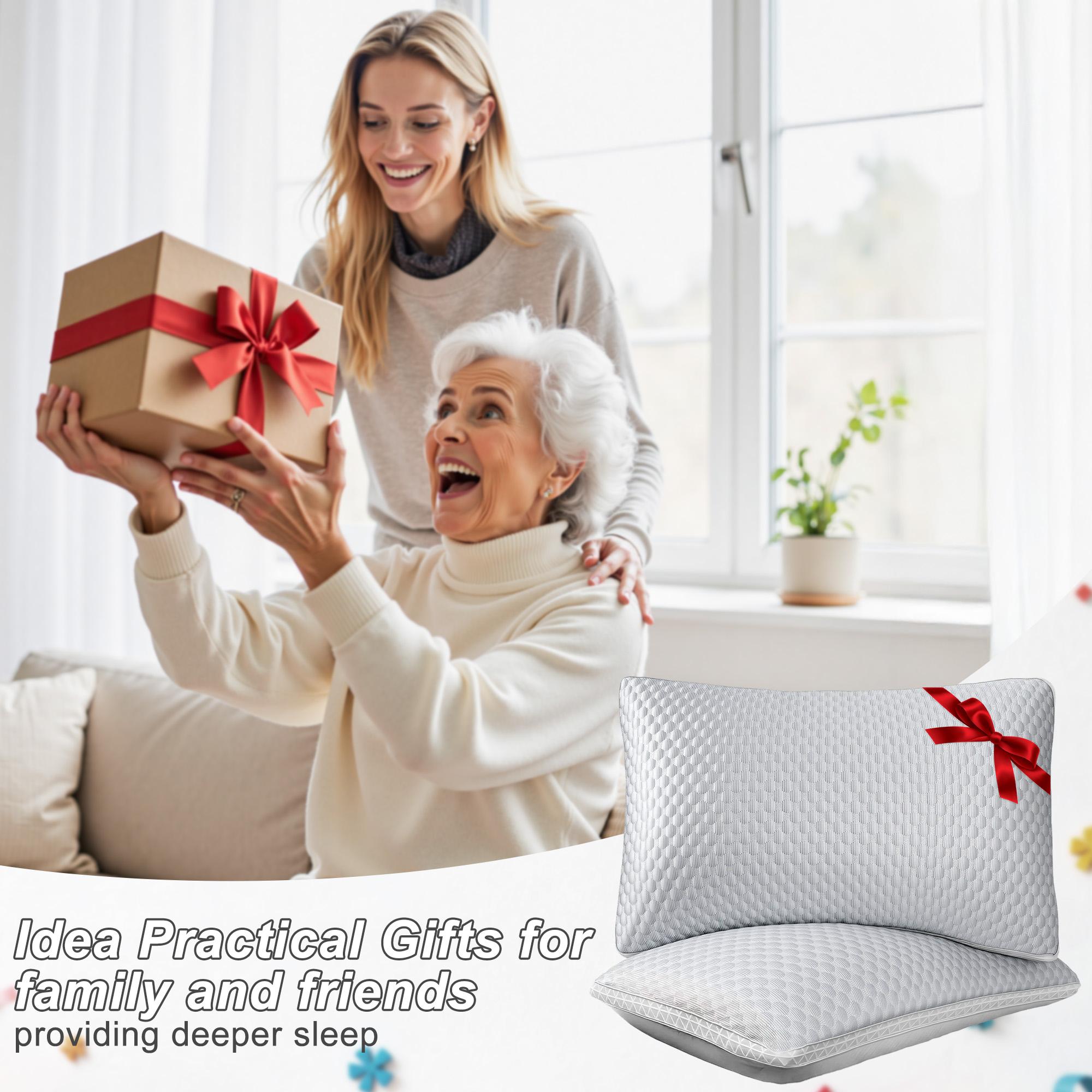 Raybee Luxury Neck Pillows 2 Pack,Bed Pillows Set of 2,Adjustable 5-star Hotel Quality Pillow for Side Back Sleeper, Holiday Gifts , Decor Bedroom Accessories【Black Friday】