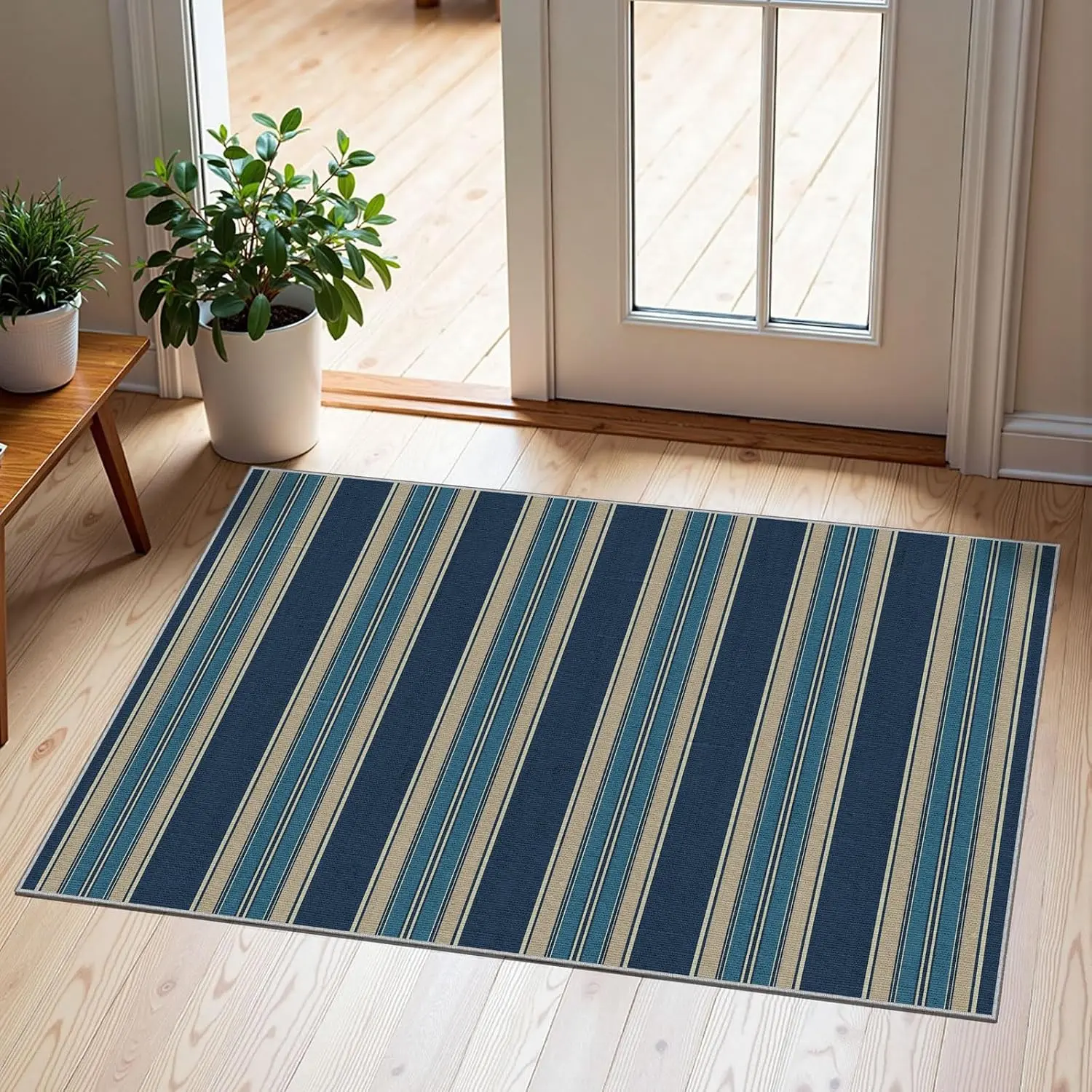 Striped - Navy Blue/Taupe