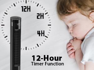 【NOT AC】Antarctic Star Tower Fan - Portable Electric Oscillating Fan with Remote Control, Quiet Operation, 3 Speed Settings &12H Timer,  Bladeless Standing Floor Fan for Bedroom & Office [No Cooling] [No Temperature Adjustment]