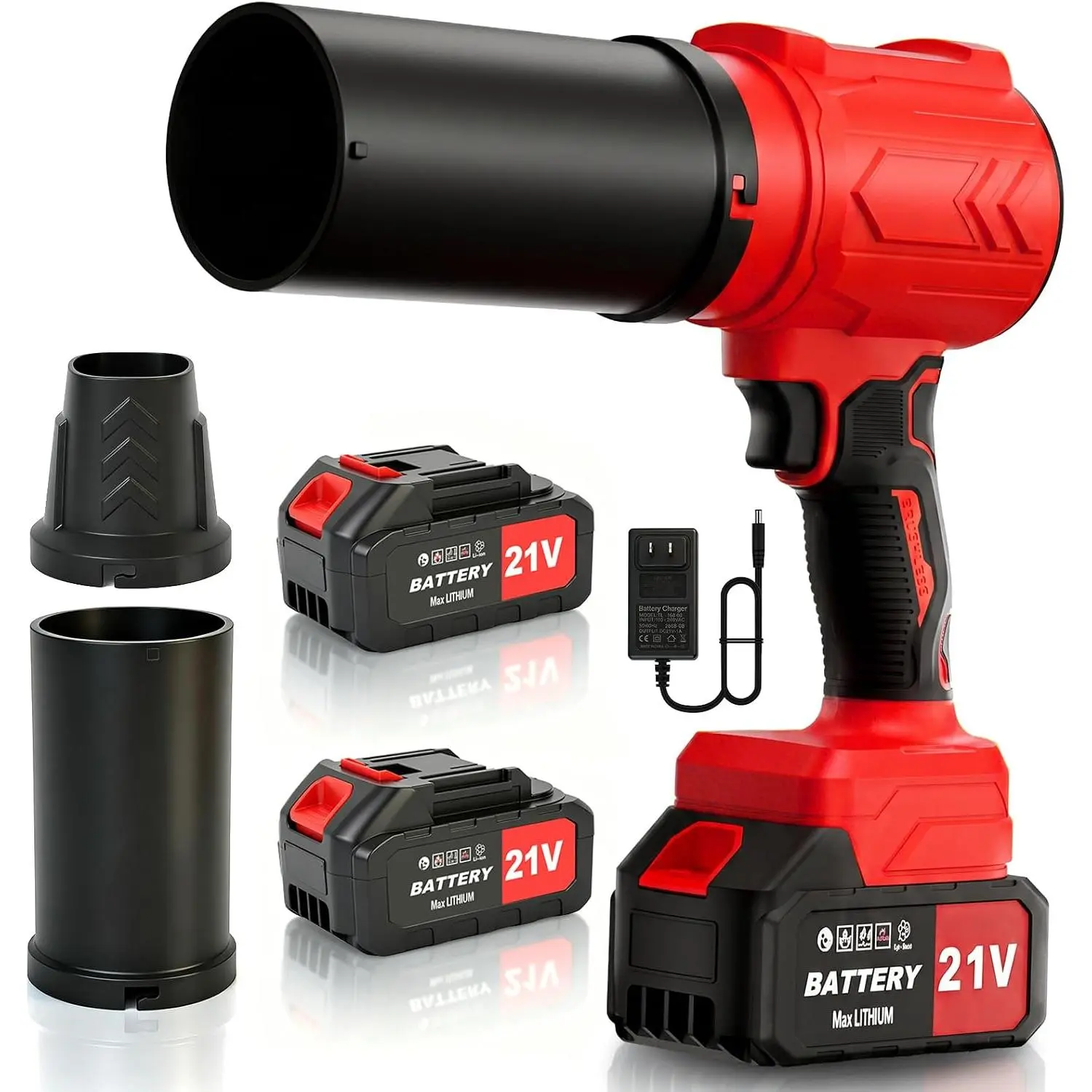 950000RPM Leaf Blower Cordless with 2 x 4.0Ah , 2 Extended Nozzles