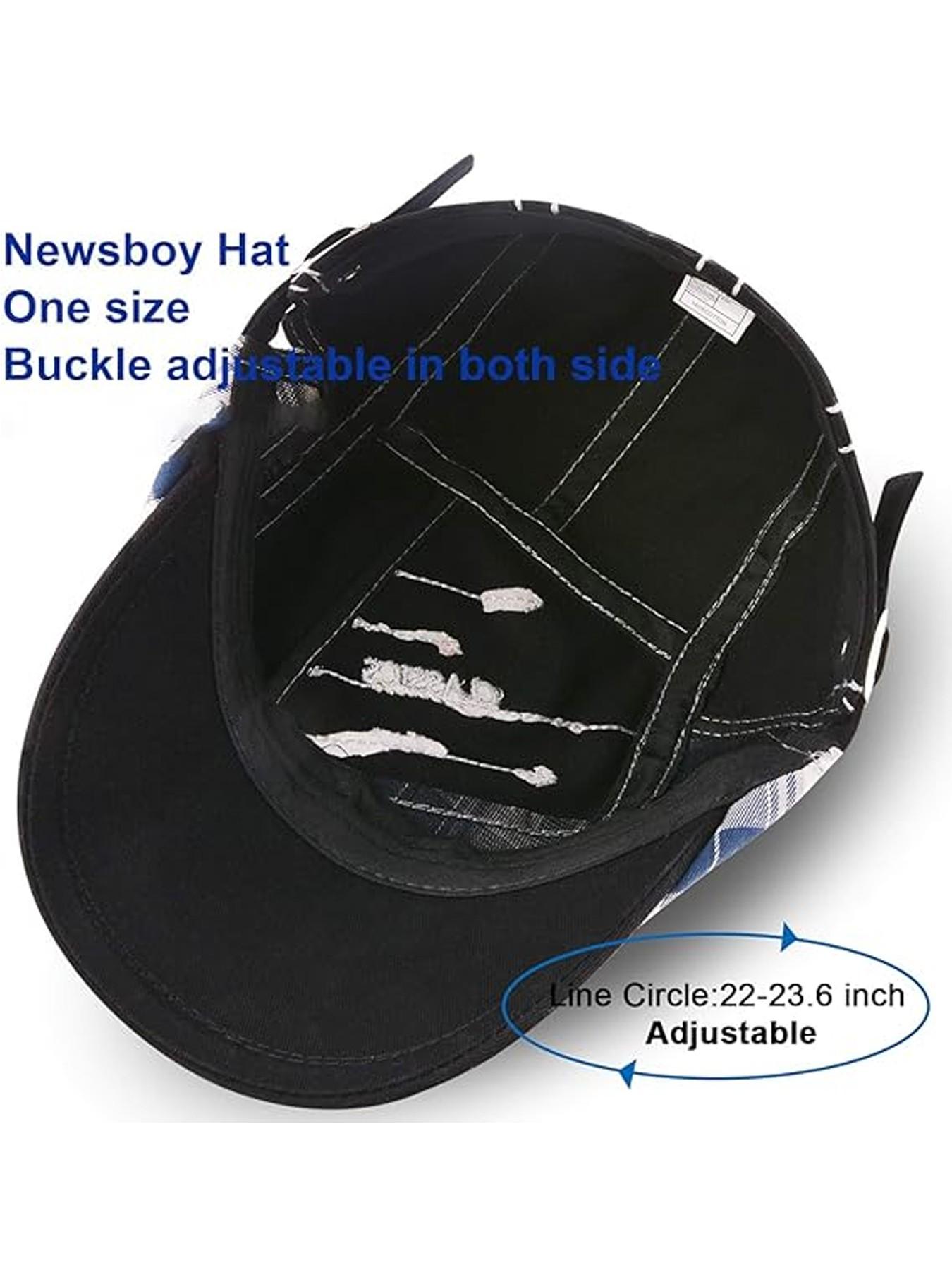 Newsboy Cap for Men Beret Hat Casual Buckle Adjustable Cabbie Gatsby Hats Driving Flat Caps