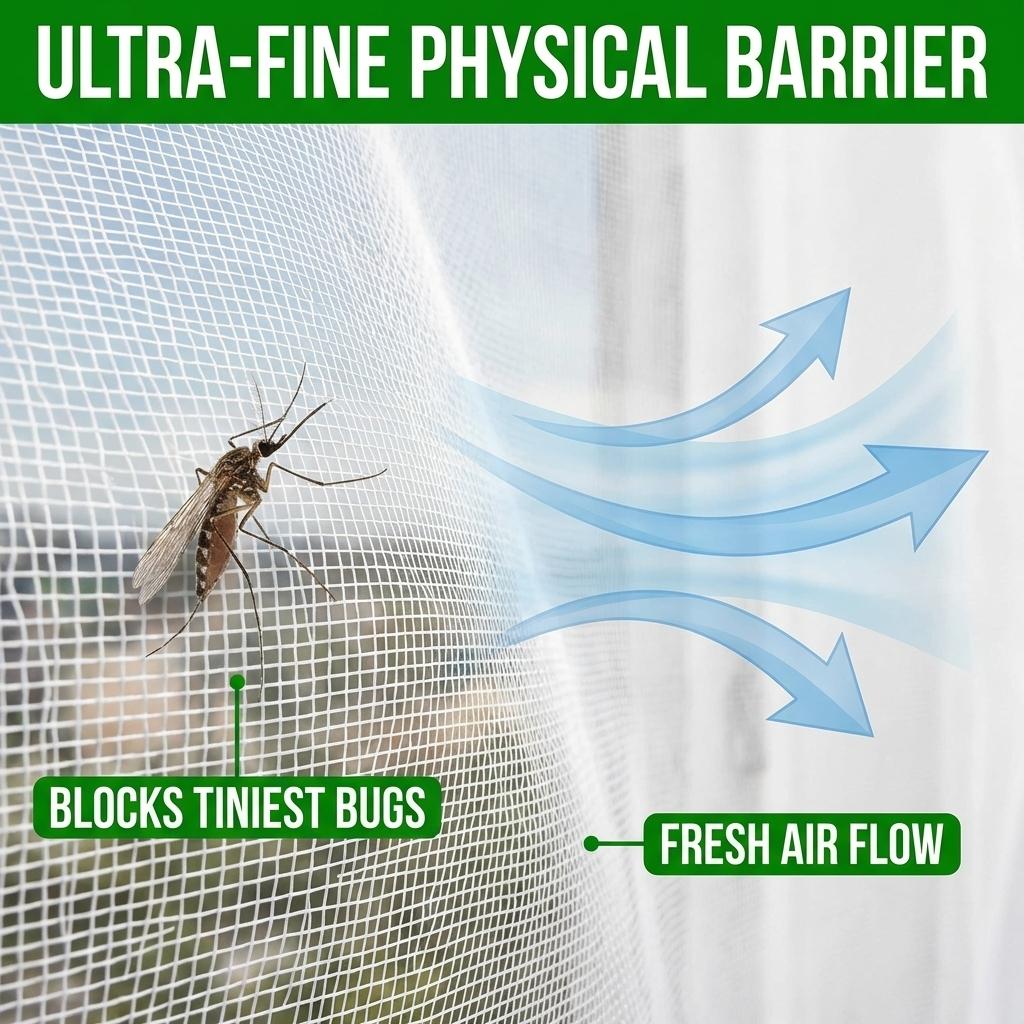 Summer Mosquito-Free Window Mesh, Self-Adhesive Magic Tape, Breathable Anti-Mosquito Screen, Easy Installation, Home Use, Invisible Design