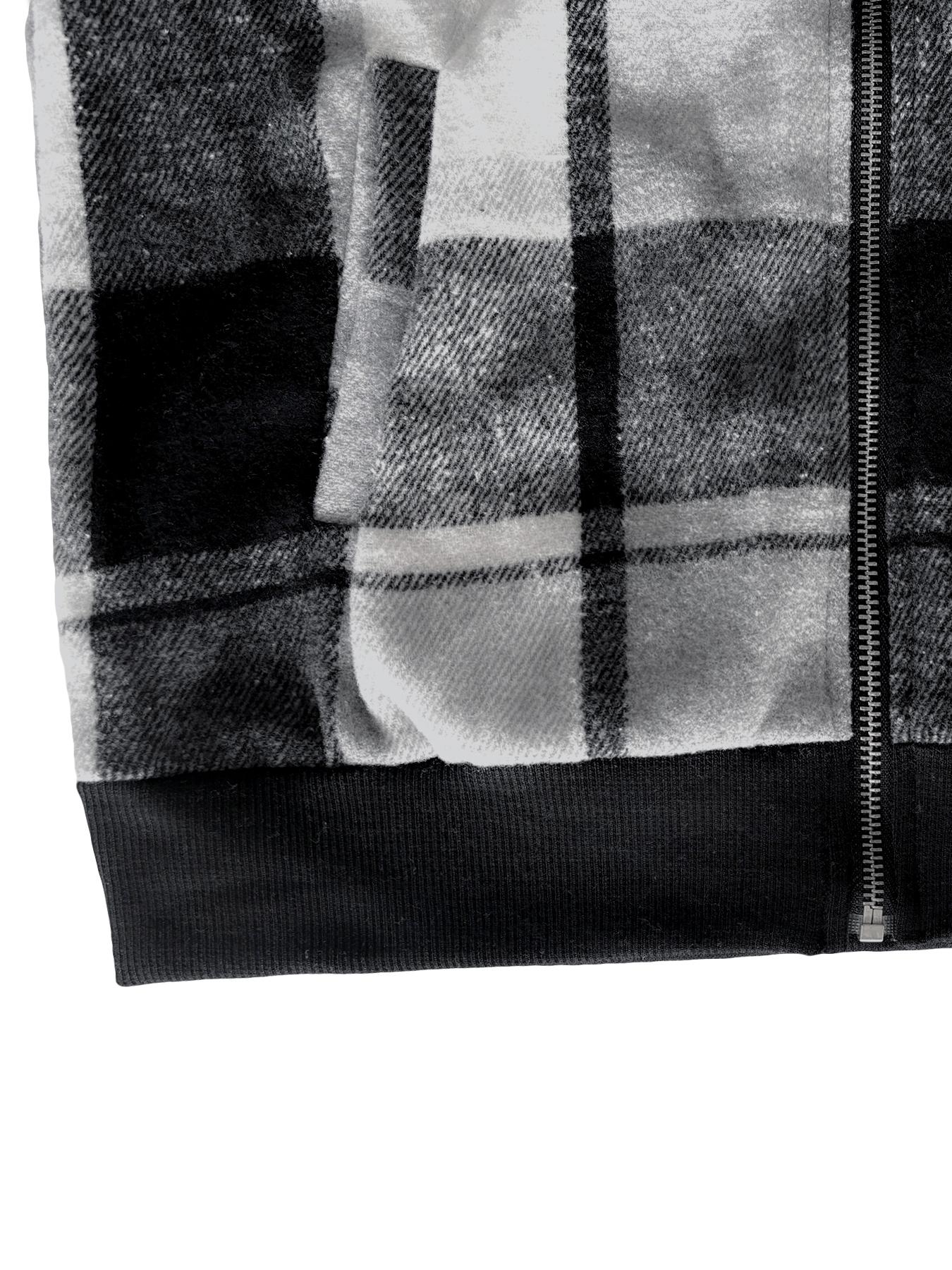 Women's Plaid Print Zip Up Bomber Jacket, Casual Long Sleeve Baseball Collar Outerwear for Spring & Fall, Ladies Clothes for Daily Wear, Casual Jackets, Zipper Jacket