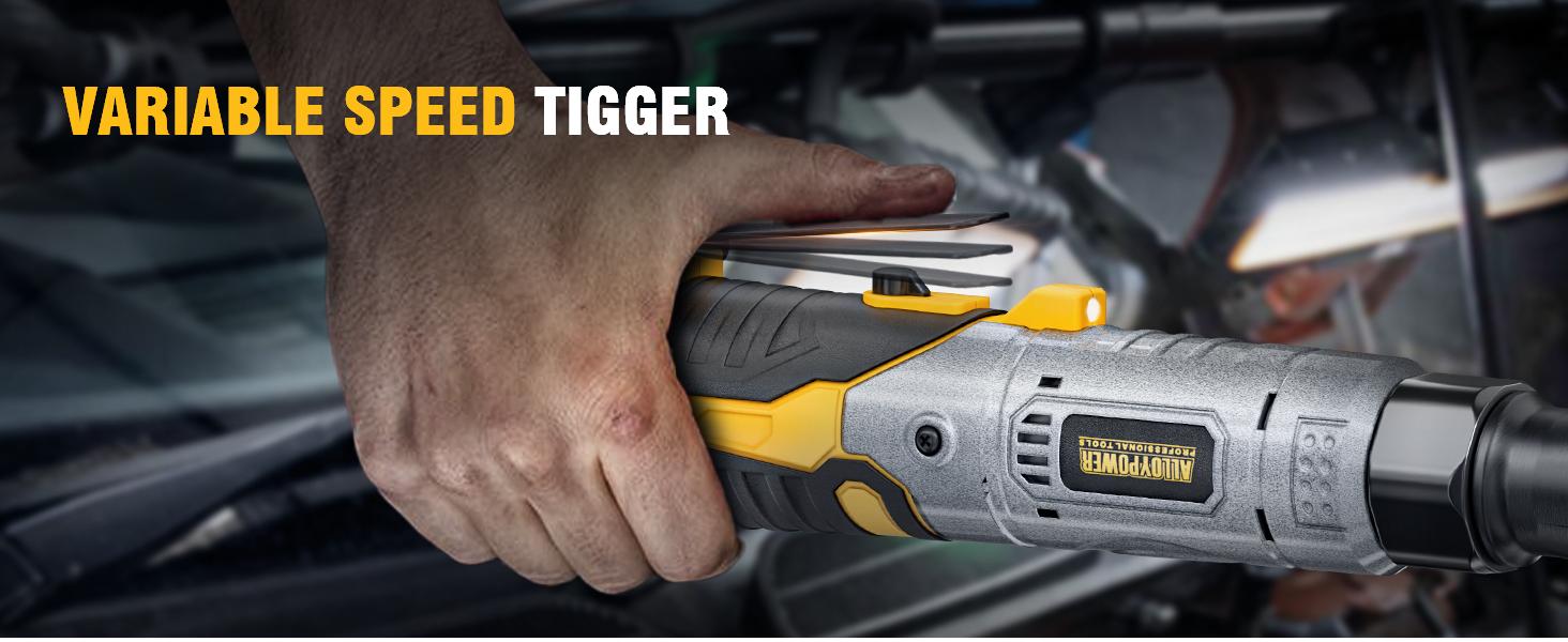 3/8" Cordless Ratchet Wrench Set, 60FT-LBS(80N.m) Electric Ratchet, 12V Extended Power Ratchet Wrench with Variable Speed, 6 Sockets, LED Light, 1/4" Adapter,1/2" Adapter,2 Batteries, Best Christmas and New Year Gift Ideas for Everyone