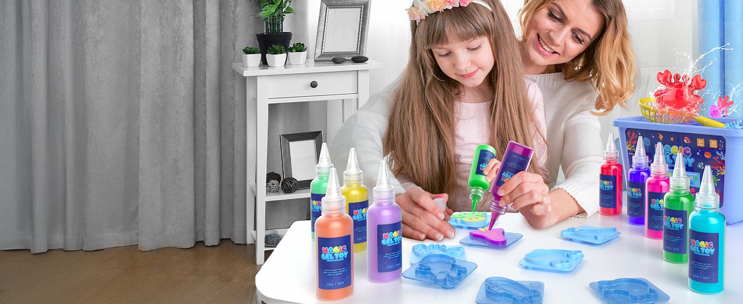 Magic Water Elf Toy Kit, Aqua Fairy Water Gel Kit, 20 Magic Gesl&16 Molds, Fun Summer DIY Craft Kit, Birthday Gifts & Party Favors for Kids Ages 3+