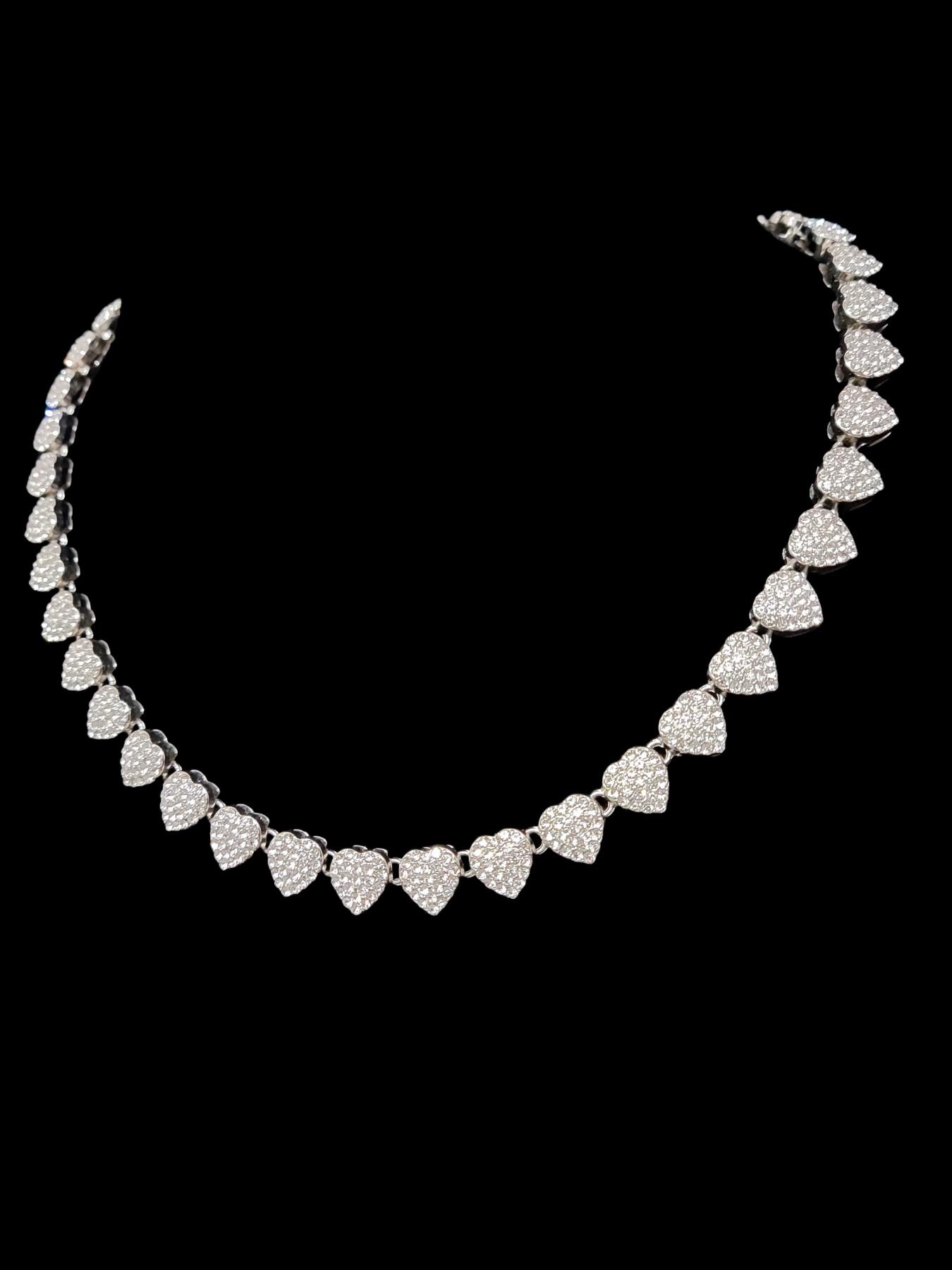 2 Pieces/Set Love Heart Shaped Alloy Necklace & Bracelet Set Jewelry, Men Women Hip Hop Street Style Jewelry, Perfect Gift for Valentine's Day, All Seasons Wear, Fashion Jewelry Set, Elegant Jewelry Set