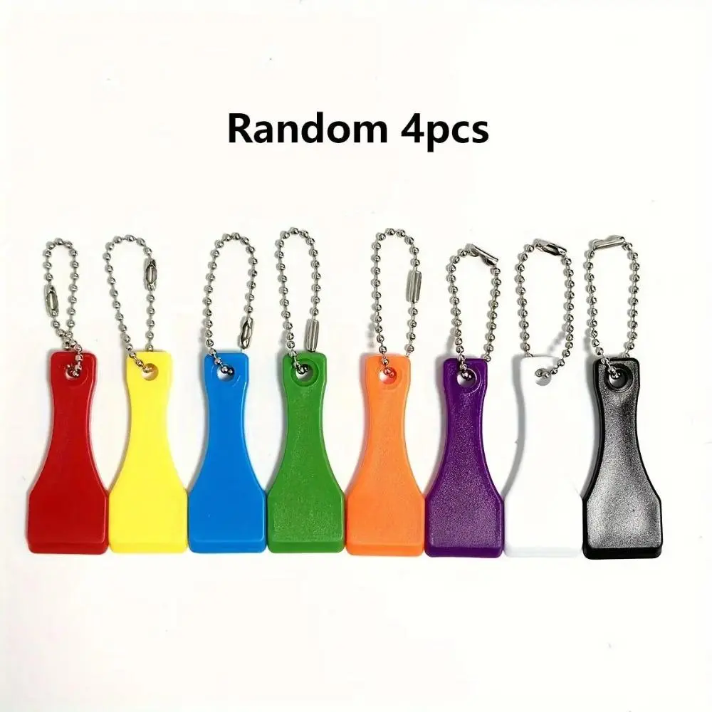 Unisex Plastic 4-Piece Keychain Lottery Scratcher Set - 15g Portable Gambler's Charm, Lightweight Luck Gift, Bag Accessory Souvenir