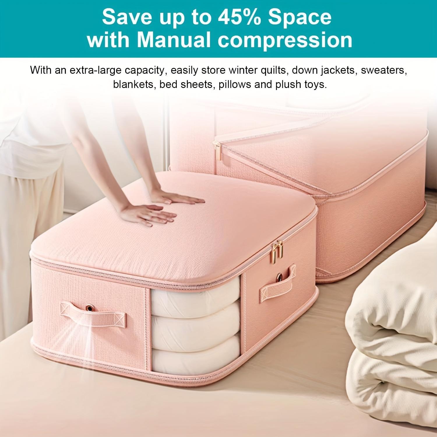 Large Capacity Portable Compression Storage Bag, Ideal for Clothes, Quilts, Pillows, Sofa Mats, Bedroom and Living Room Space Saver, Space Saver Bags