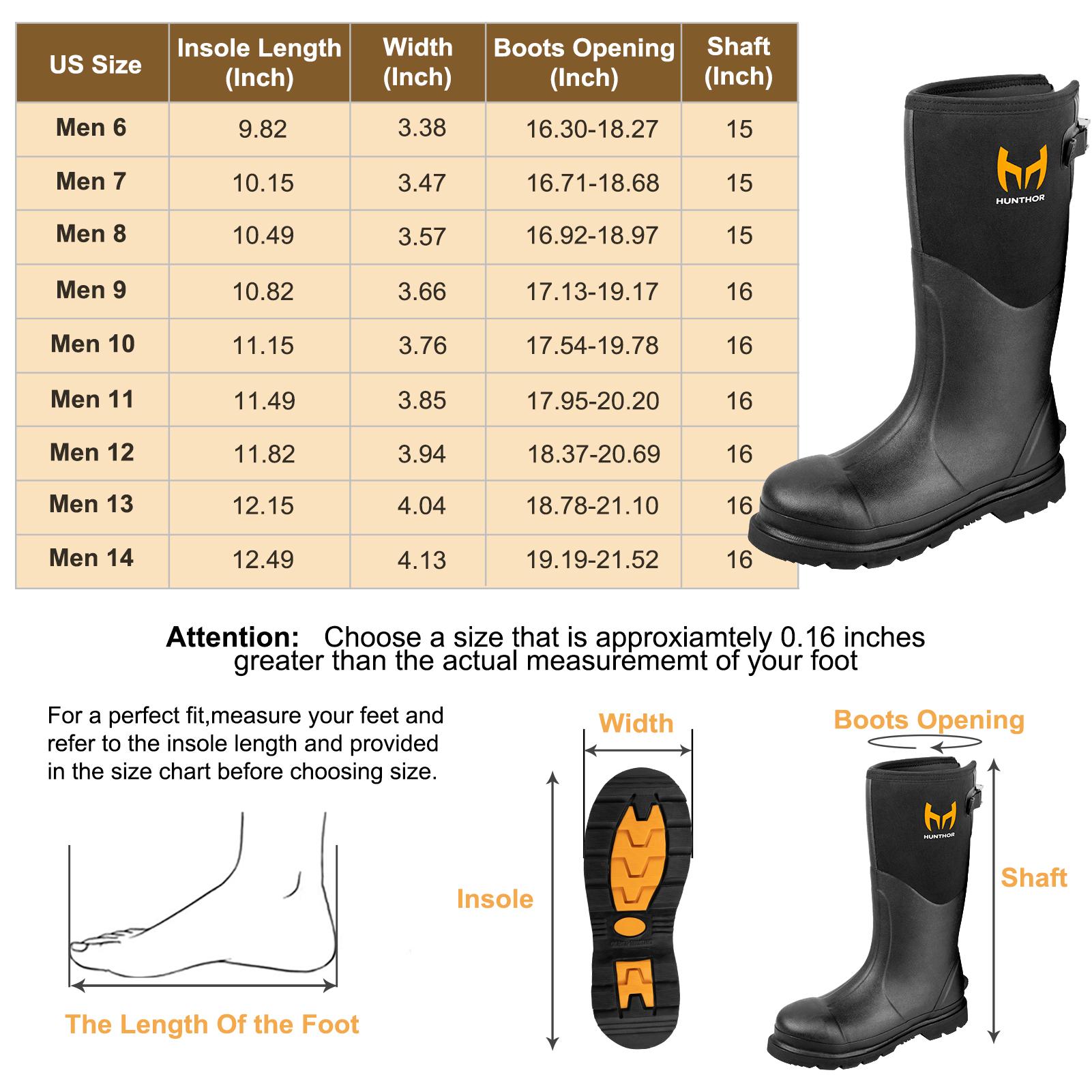 Rubber Work Boots, Puncture-Proof with Steel Toe & Shank, Waterproof Insulated 6mm Neoprene Hunting Boots for Farming, Construction, Gardening, Fishing, Outdoor Work Rubber Work Boots, Puncture-Proof with Steel Toe & Shank, Waterproof Insulated 6mm Neoprene Hunting Boots for Farming, Construction, Gardening, Fishing, Outdoor Work