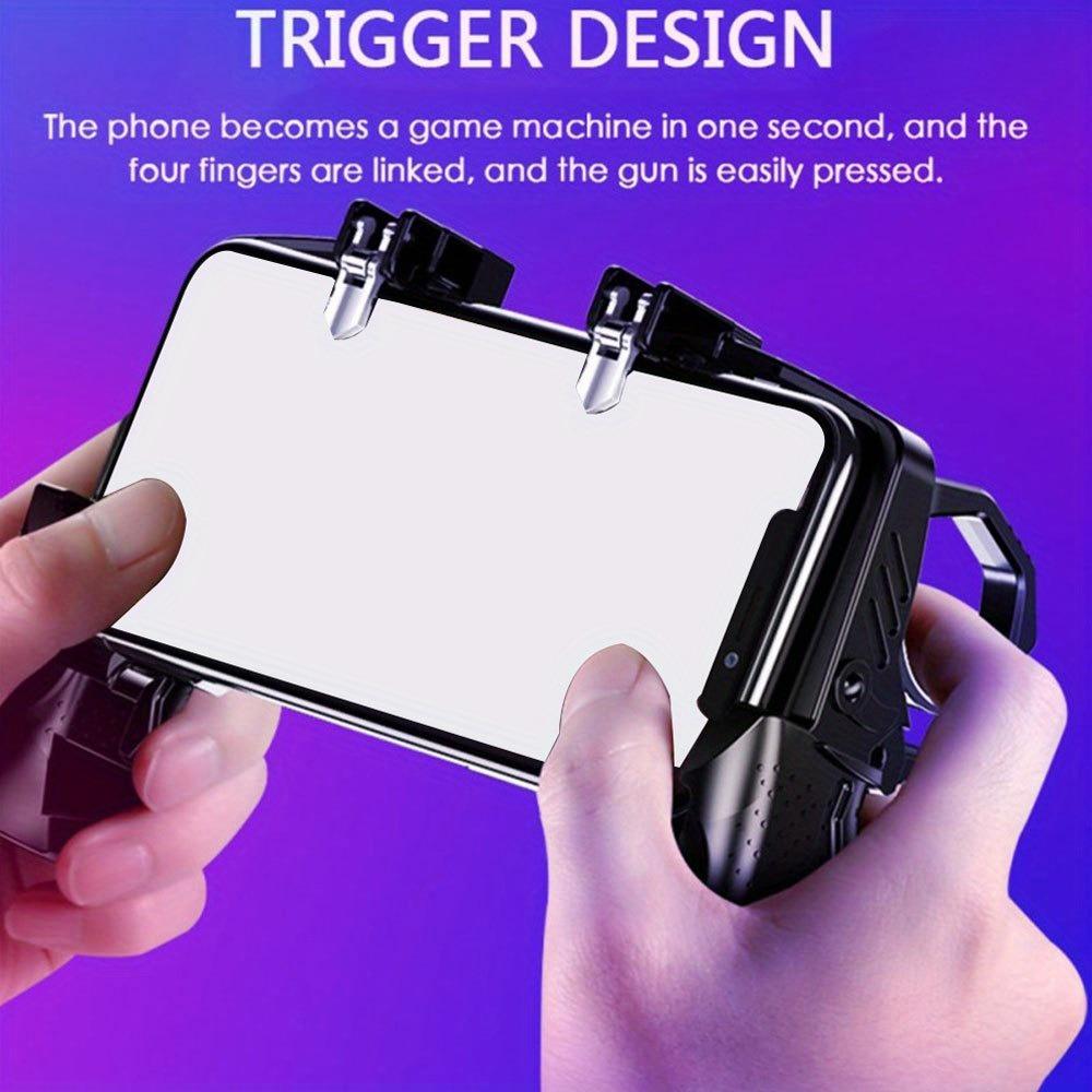 Ultimate 6-Finger Mobile Gaming Controller: High-Sensitivity Triggers, Ergonomic Grip for iOs/Android. perfect for Fps battle royale Games, Rapid-Fire One-Click, Zero Lag, Anti-Slip Design, Lightweight & Portable.