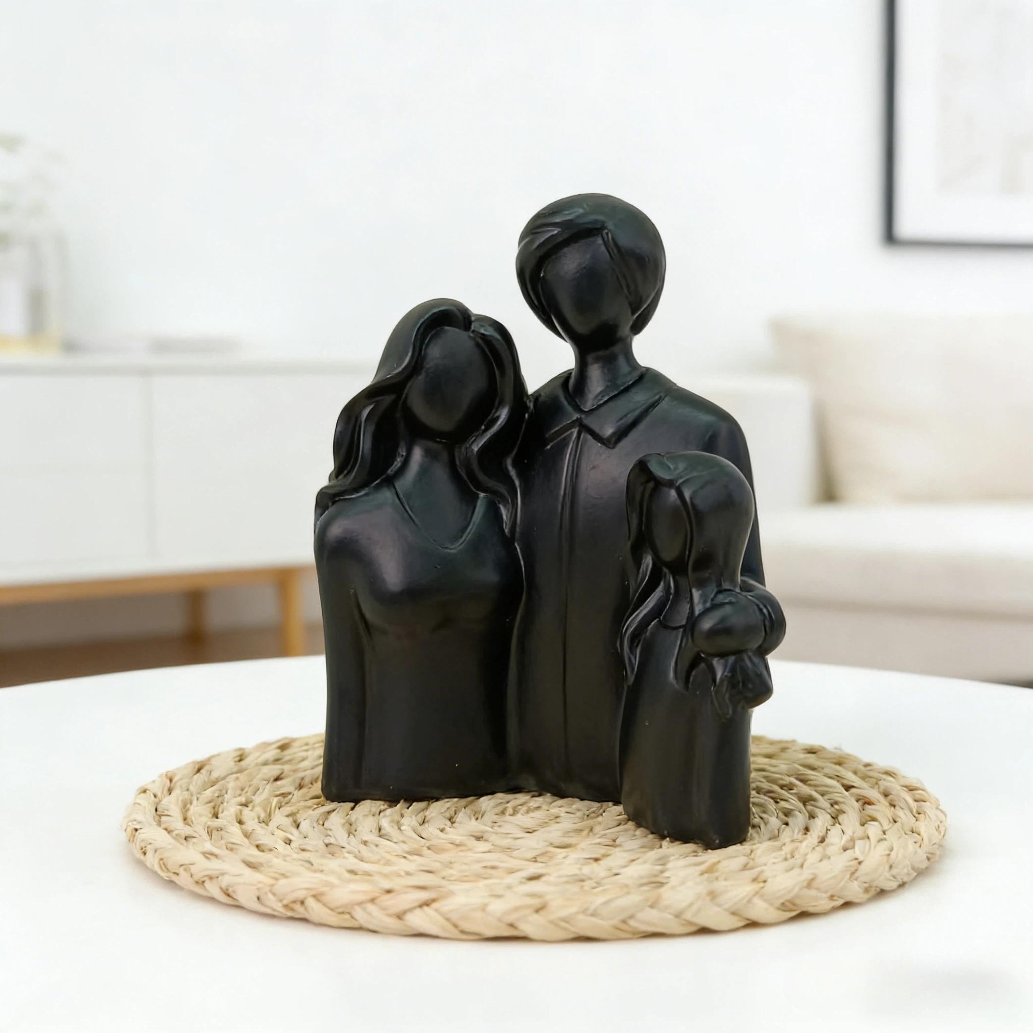 Warm Family Resin Sculpture, Healing Series, Multiple Colors Available, Entryway TV Cabinet Decor, Perfect Gift for Holidays