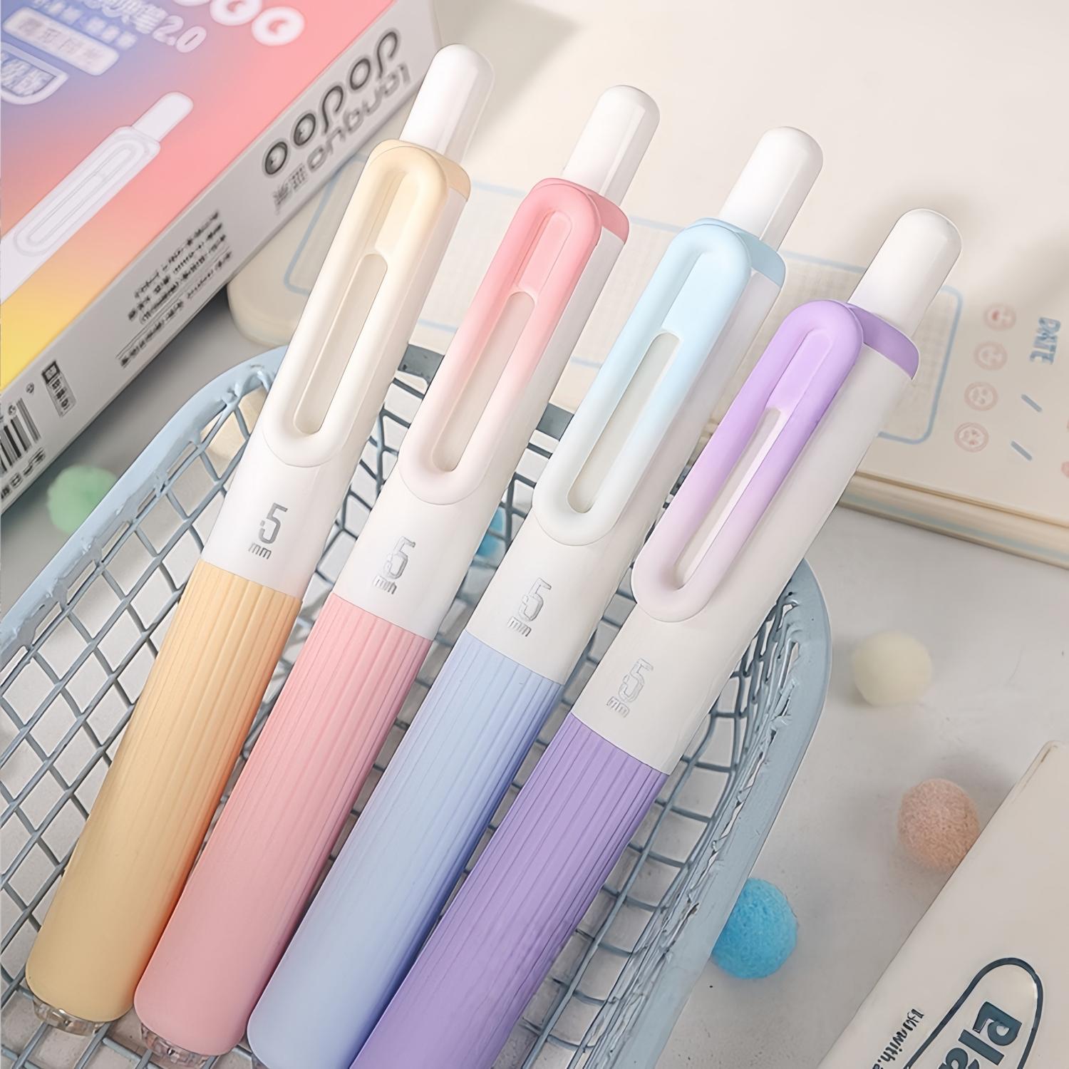 Retractable Ballpoint Pen, 6 Counts/set Colorful Smooth Writing Pen, Comfort Grip Fashionable Elegant Pen for School Office Examination, Ballpen Set, Color Marker Set, Colored Pens Set, Set With Pen