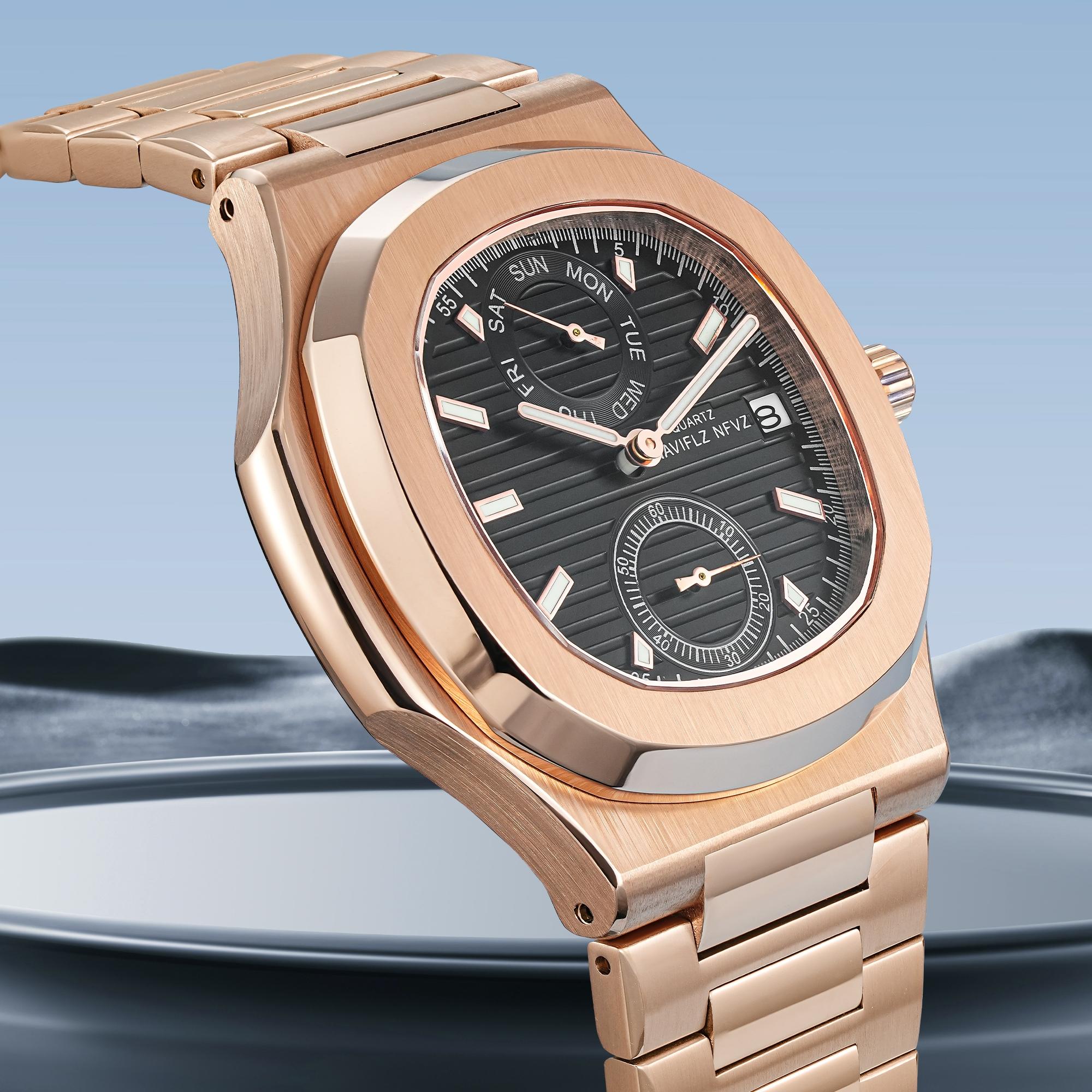 NAVIFLZ NFVZ  Luxury Men Wristwatch Business Waterproof Luminous Date Man Watch Stainless Steel Men's Quartz Watches Relogio Masculino