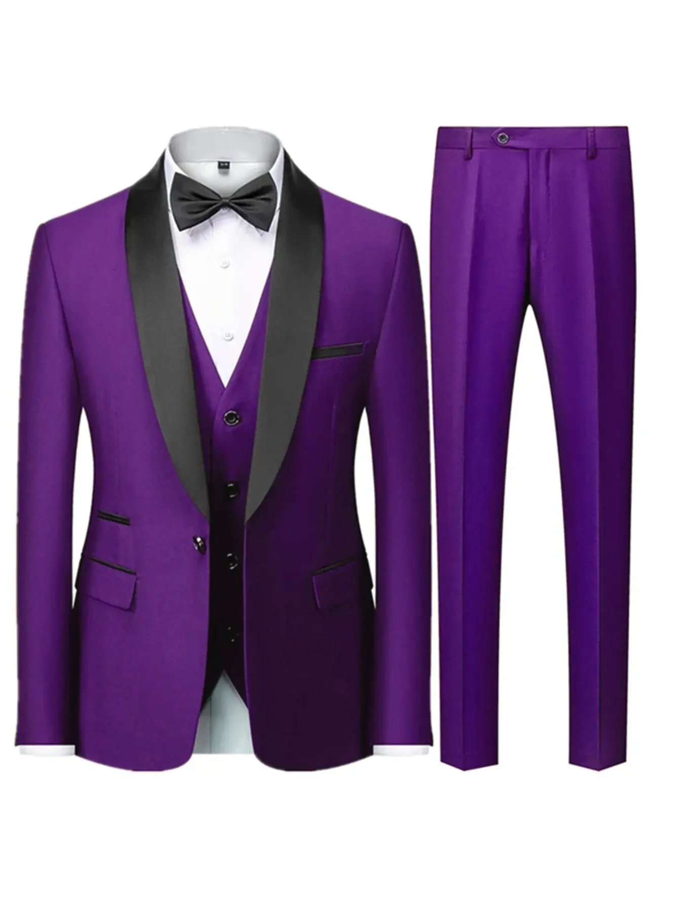 Premium High-Quality Printed Business Suit, Men's Elegant Formal Wear, Groom Wedding Attire, Slim Fit Business Suit Set, Includes Jacket, Vest, Pants, for Wedding, Events and Daily Occasions, Classic Suit Set