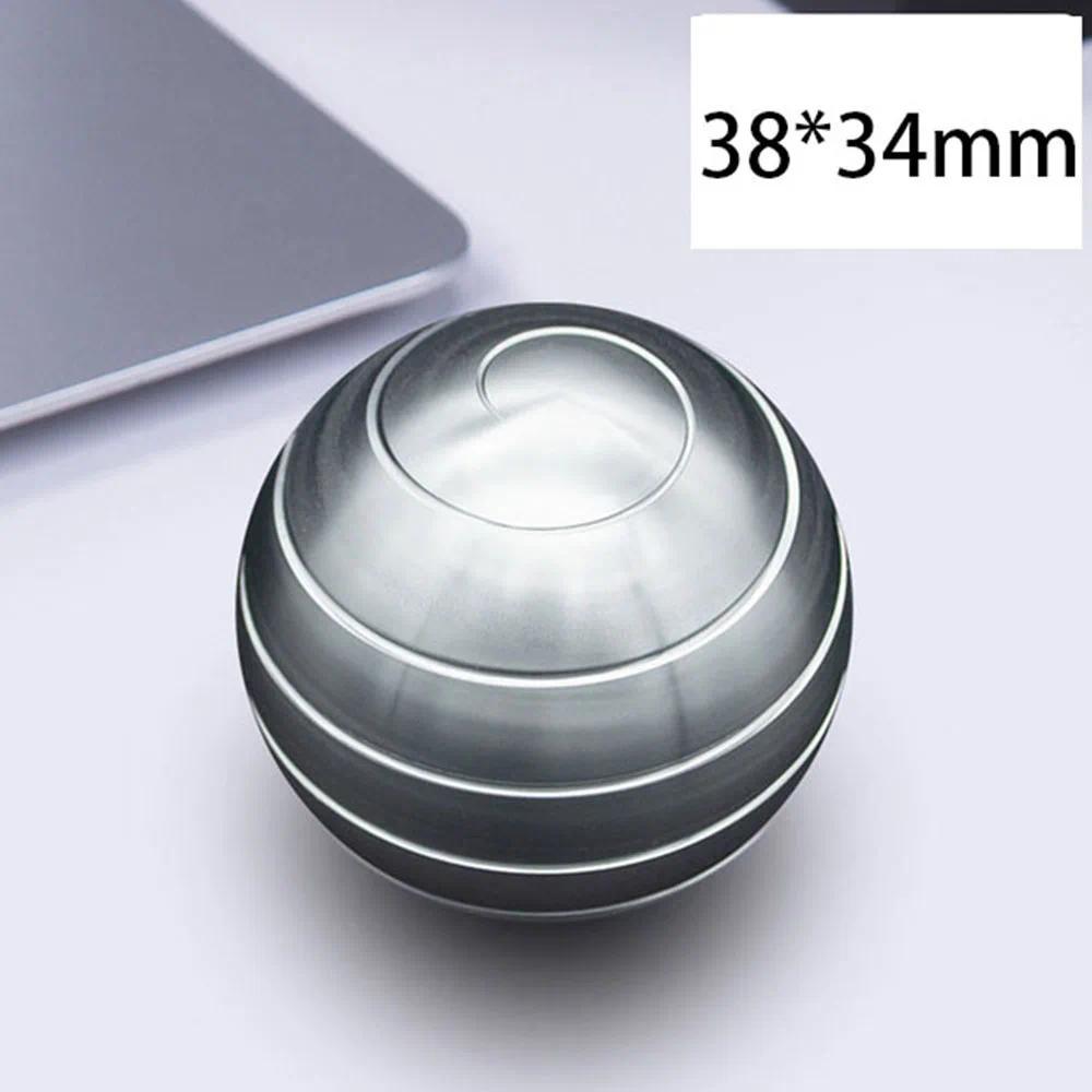 Unisex Adult Round Shape Kinetic Spinner Fidget Toy, Aluminum Alloy Metal Desktop Stress Relief Toy for Above 12, Portable Hypnosis Rotary Gyro Fingertip Gift