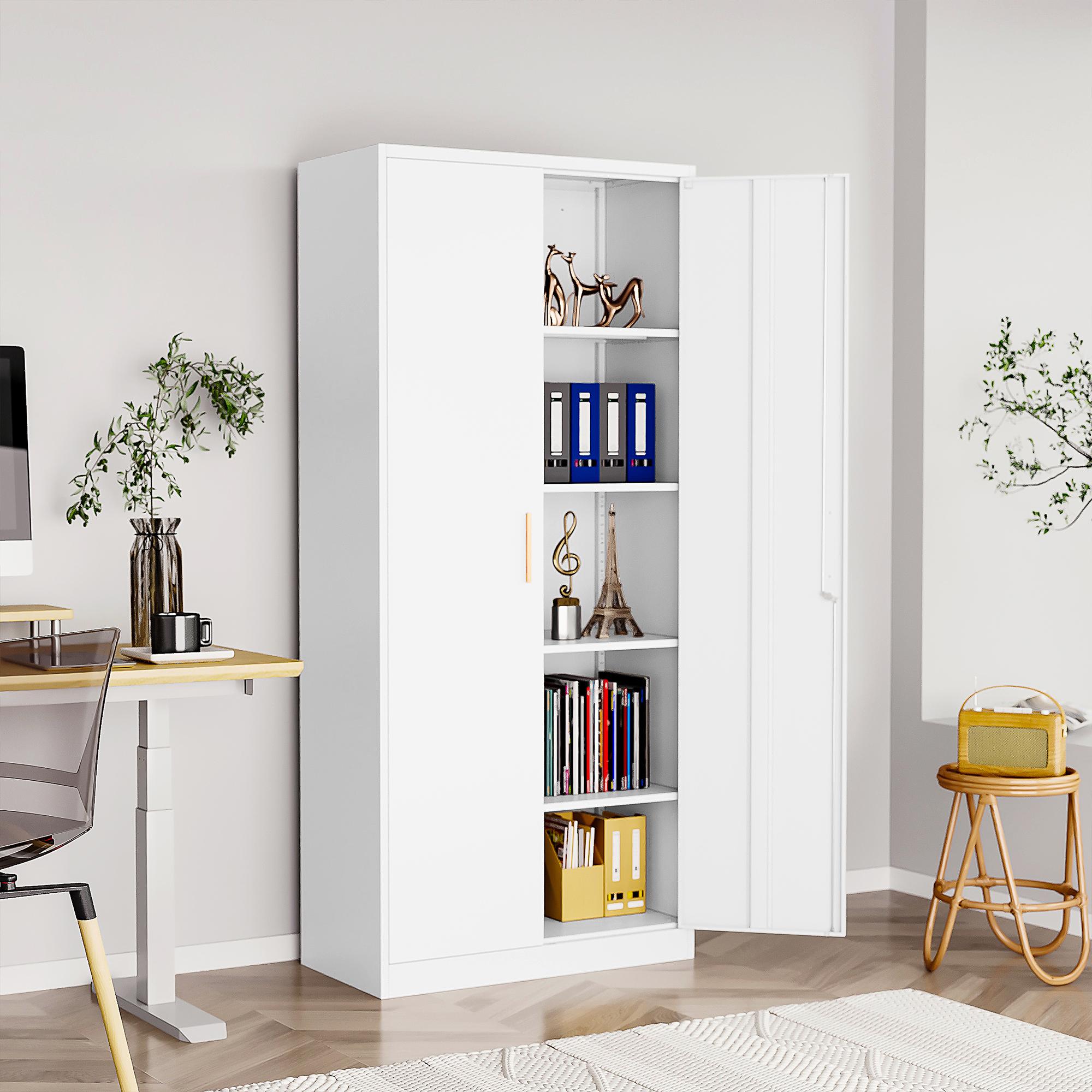 Letaya Metal Garage Storage Cabinet 71" Tall with 2 Doors & 4 Adjustable Shelves - Modern Design for Home, Office, Garage, Shop & School Furniture Letaya Metal Garage Storage Cabinet 71" Tall with 2 Doors & 4 Adjustable Shelves - Modern Design for Home, Office, Garage, Shop & School Furniture