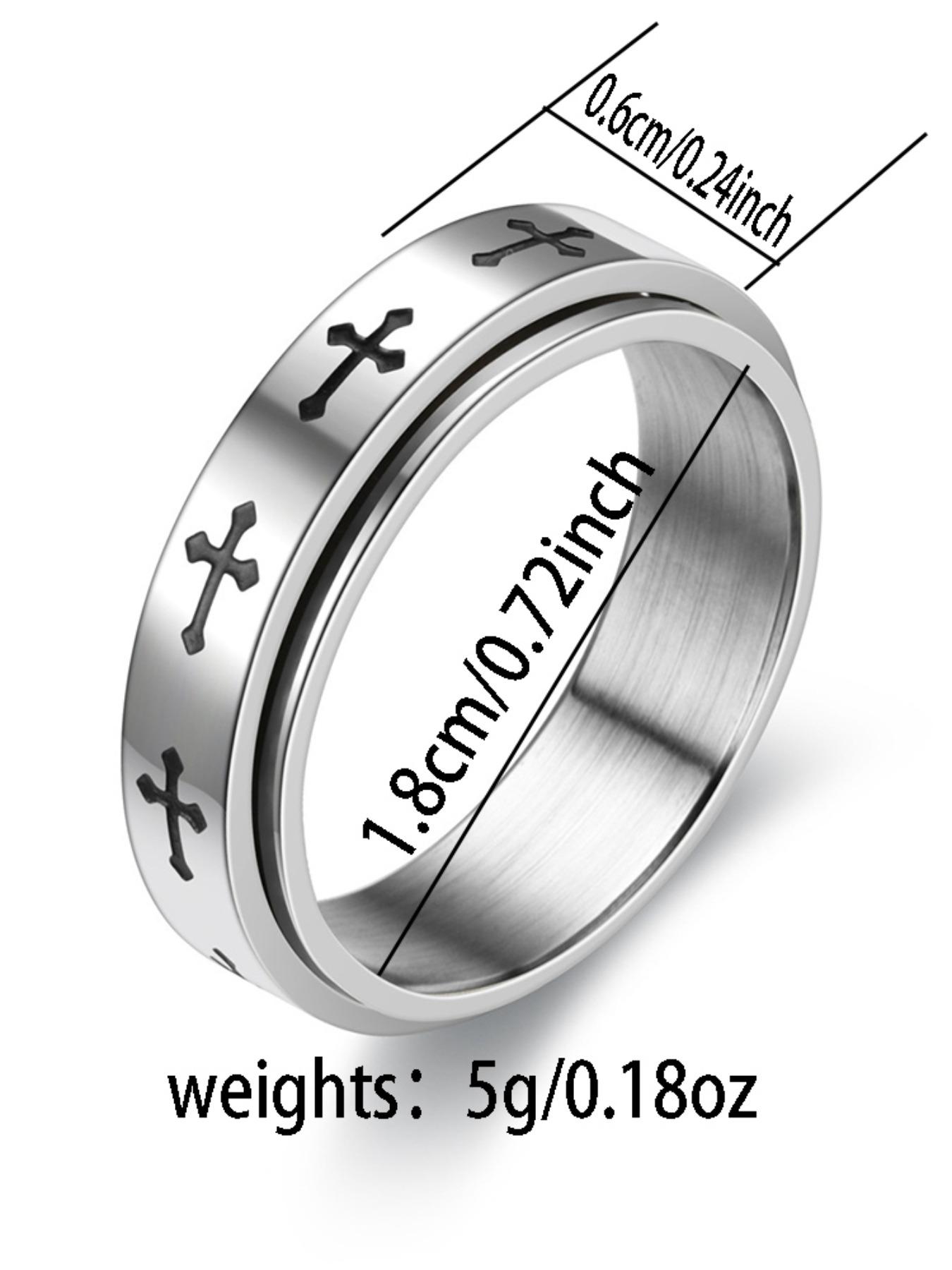 Rotatable Cross Ring for Men, Vintage Stress Relief Ring, Hip Hop Ring for Men and Women, Perfect Gift for Friends and Partners