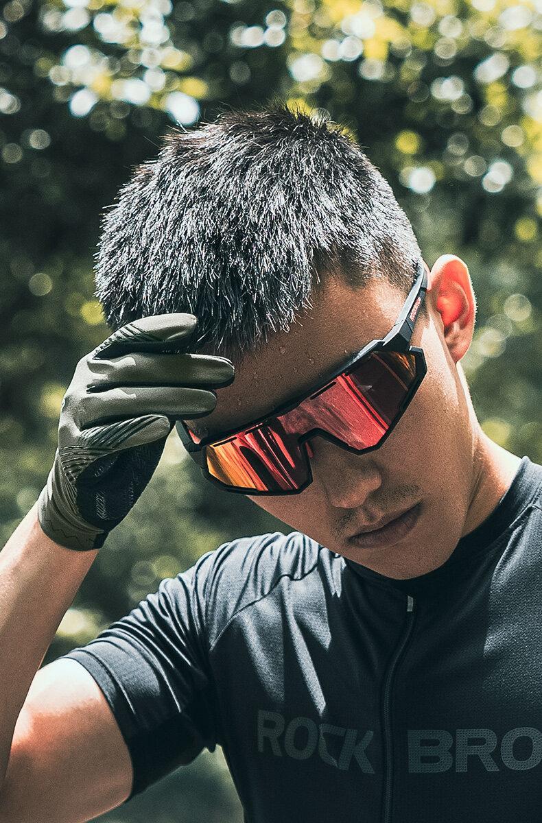 ROCKBROS Cycling Gloves Mountain Bike Gloves Anti-Slip Full Finger Bike Gloves SBR Pad Shock-Absorbing MTB Road Bike Gloves for Riding Running Hiking Outdoor Sports