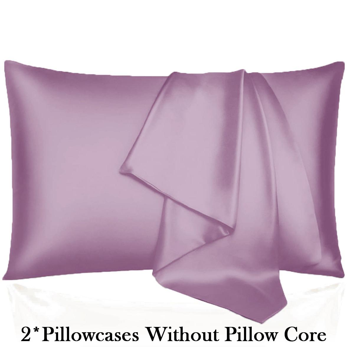 Luxury Satin Pillowcase 2-Piece Set, Solid Color, Soft and Breathable, Helps Protect Hair and Skin, Perfect for Home Decoration.