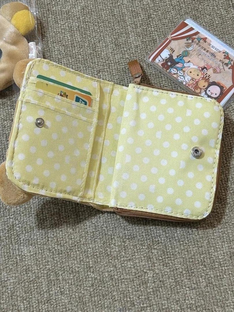 Japanese Cartoon Cute Teddy Bear Classic Zero Wallet Short Card Bag Portable Wallet Anime Plush Storage Bag New Year'S Gift