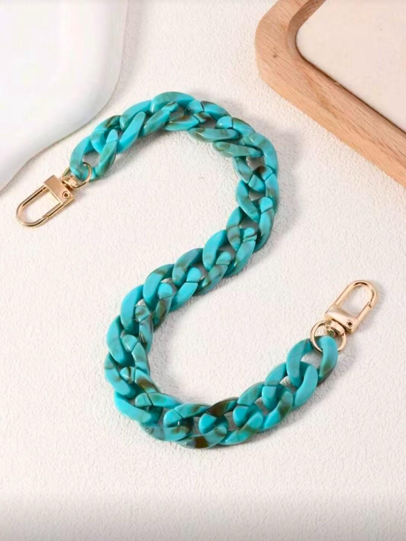 Turquoise Color Chain Accessories, Women's Bag Shoulder Strap, Decorative Necklace, Waist Belt, Boho Style Phone Chain, Cell Phone Strap, Cell Phone Charm