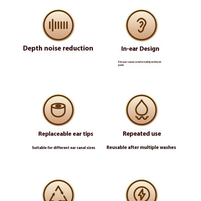 New Noise-Reducing Earplugs, Silicone Sleep Ear Plugs, Anti-Snoring, Waterproof for Swimming, Dual Effect Sound Barrier