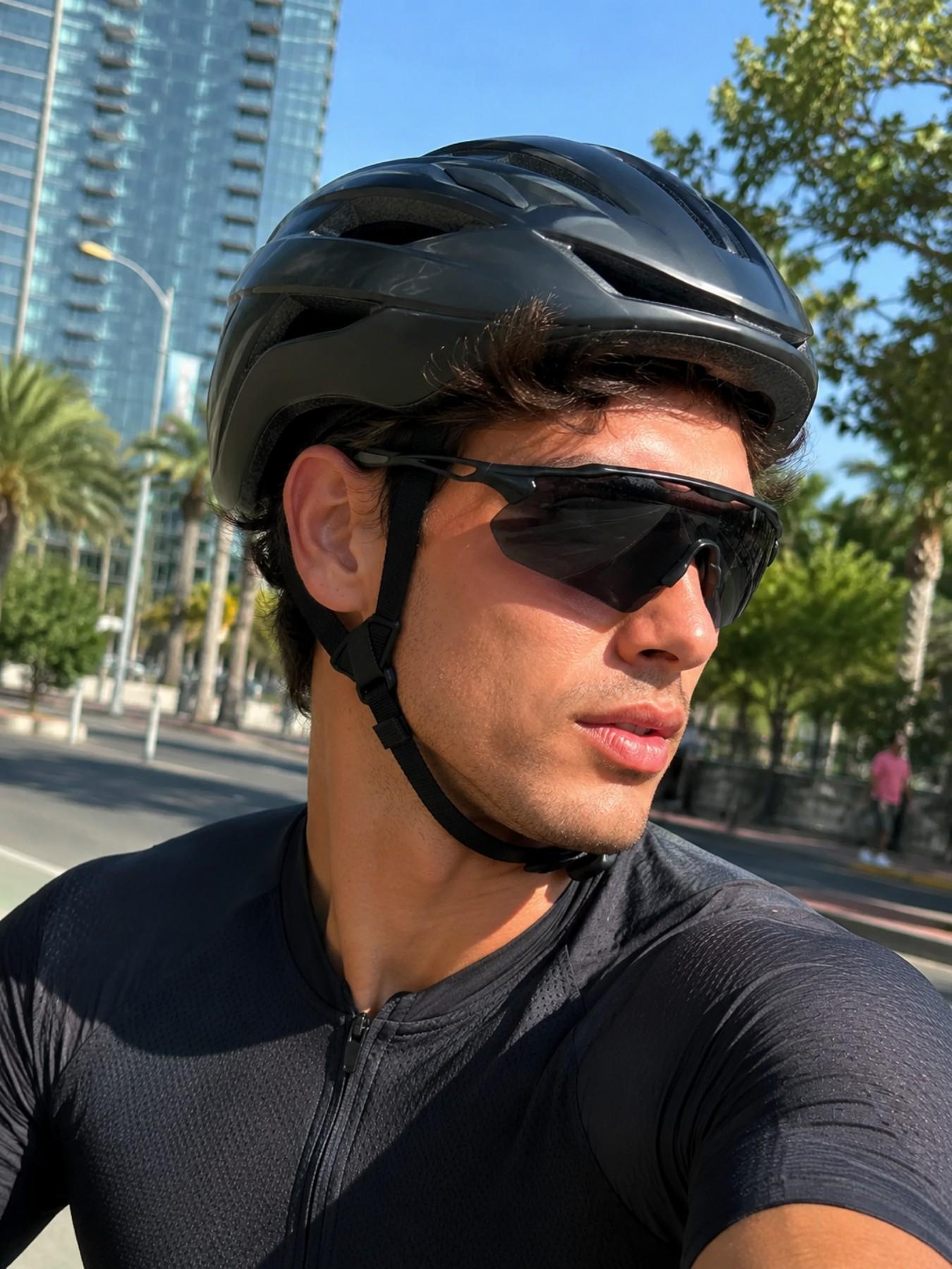 Neutral Fashion Bike Sunglasses with Case, Cycling Eyewear, Mountain Biking Sun Glasses, Sports Glasses, Outdoor Cycling Glasses, Color-Coated Lenses, UV Protection, Ideal for Beach, Running, Hiking, Skiing