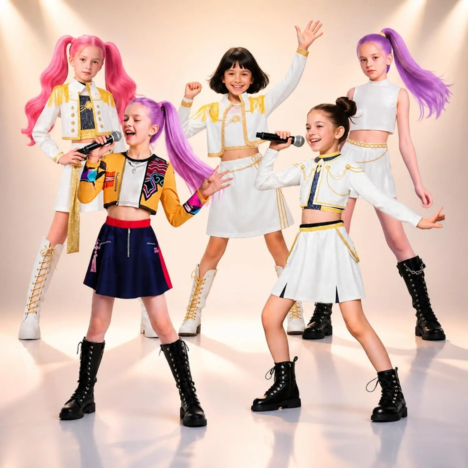 Viral Girls' Halloween Stage Performances Dress | Stylish KPop Kids Anime Hip Hop Dance Costume Cosplay Outfit for Stage Performance Costume Set for Concert Competition Birthday Party Dancewear