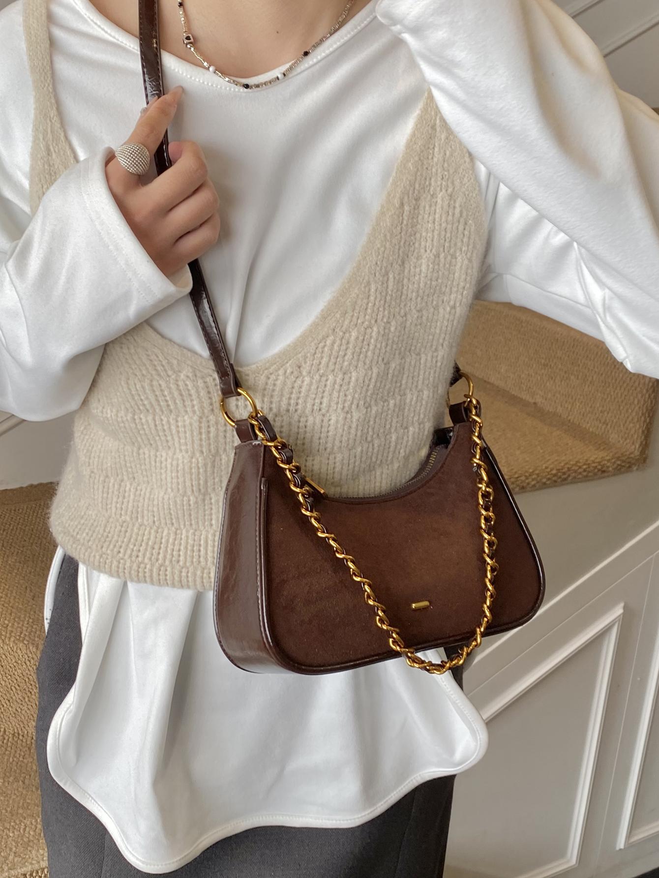 Fashionable High-Quality Simple Solid Color Shoulder Bag, Stylish Minimalist Design, Perfect for Everyday Use, Trendy and Elegant, Hobo Shoulder Bag