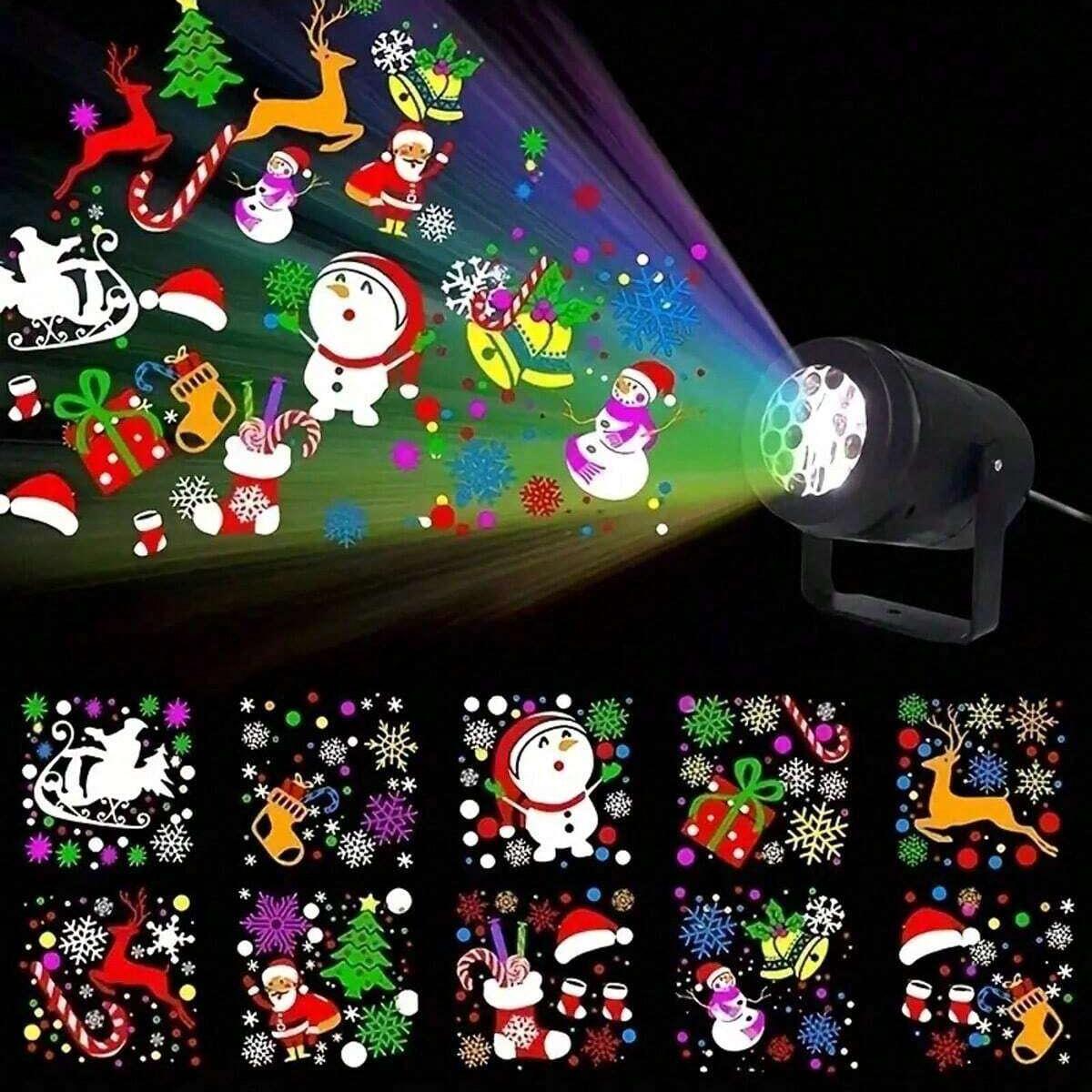 Halloween LED Projector Light, 1 Box Ghost & Pumpkin Patterns Projector Light, Ambient Room Lighting for Halloween Party Decor, Led Spotlight