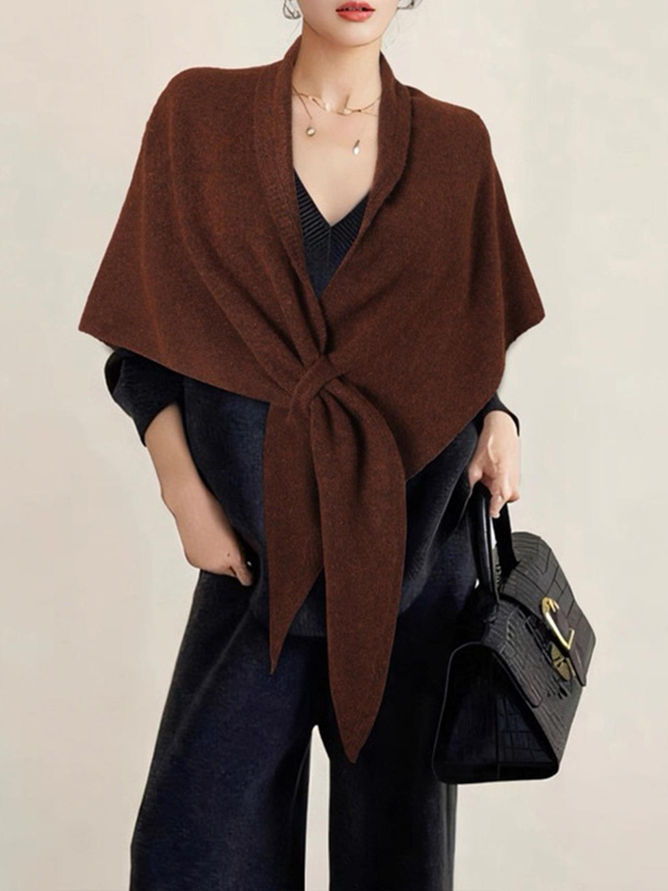 Women's Trendy Solid Knitted Shawl, Casual Soft Comfortable Scarf for Daily Wear, Fashion Accessories for Women & Girls Women's Trendy Solid Knitted Shawl, Casual Soft Comfortable Scarf for Daily Wear, Fashion Accessories for Women & Girls