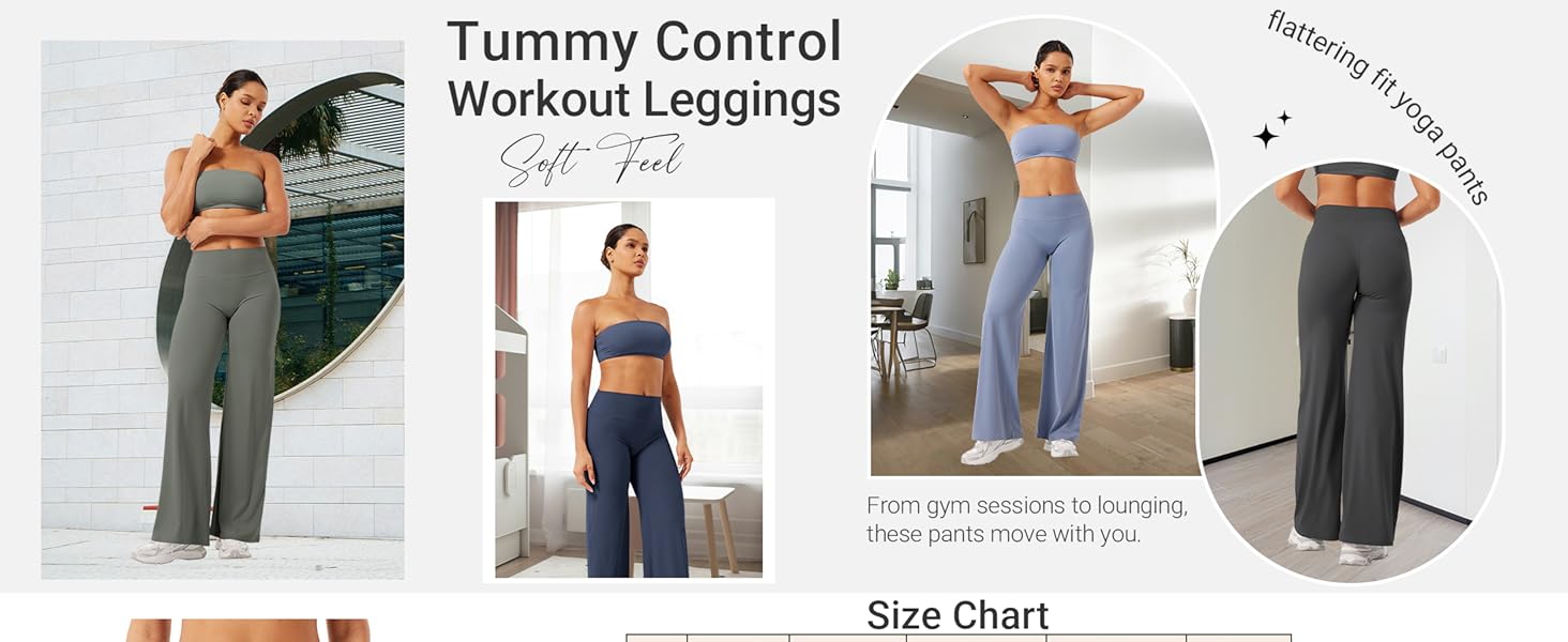 30" Inseam Loose-Fit Casual Straight Leg Yoga Pants for Women (Fits Heights 5'2"–5'4"), High-Waisted Stretchy Buttery Soft Athleisure Style Bottoms for Gym, Workouts and Yoga, No-Front-Seam Design