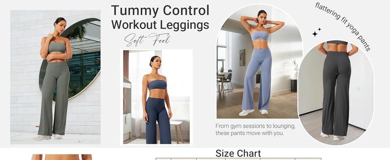 30" Inseam Loose-Fit Casual Straight Leg Yoga Pants for Women (Fits Heights 5'2"–5'4"), High-Waisted Stretchy Buttery Soft Athleisure Style Bottoms for Gym, Workouts and Yoga, No-Front-Seam Design