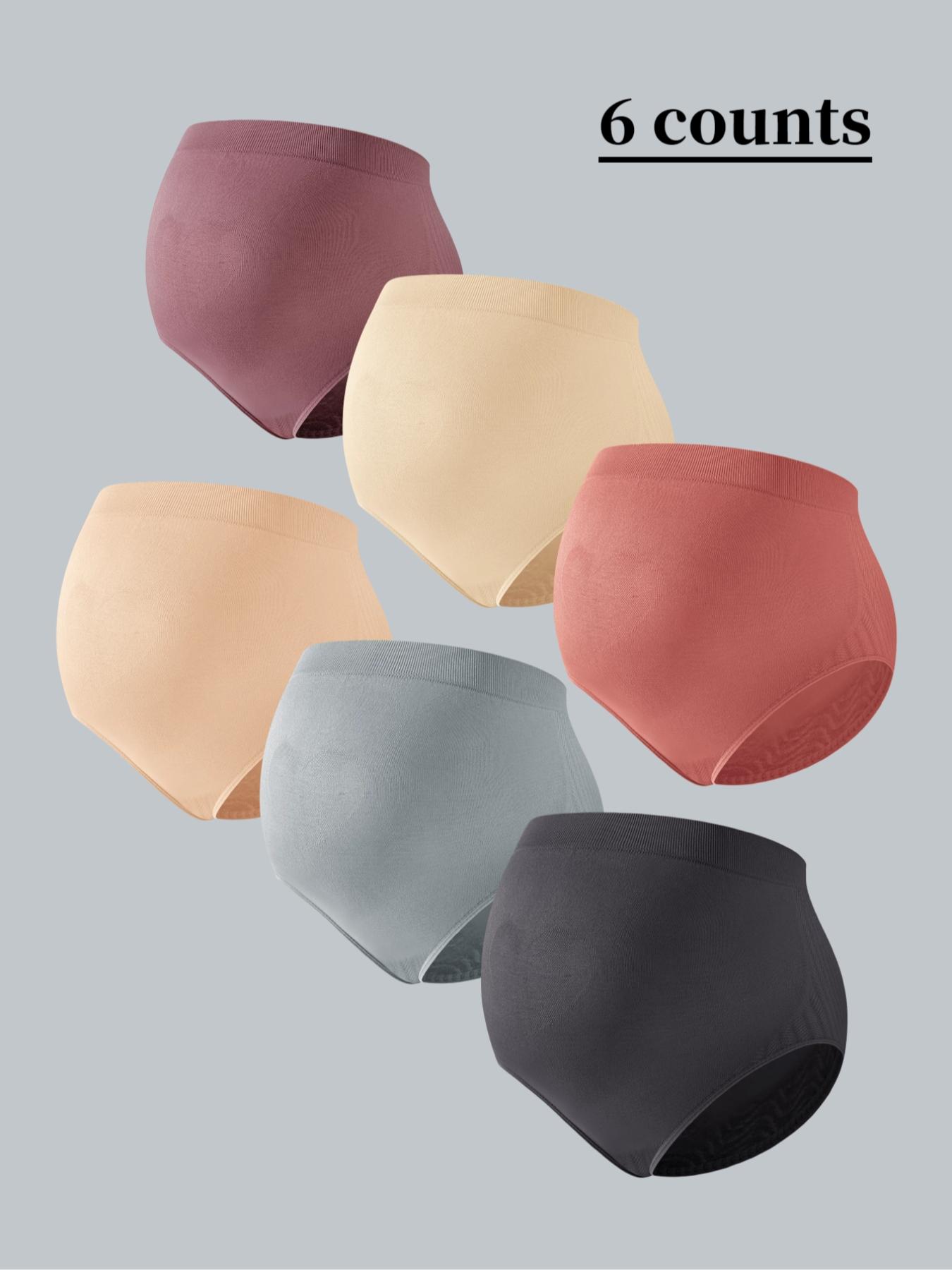 Maternity Solid Color High Waist Panty, Soft Comfy Breathable Seamless Pregnancy Knicker for Daily Wear, Maternity Underwear for All Seasons, Maternity Supplies