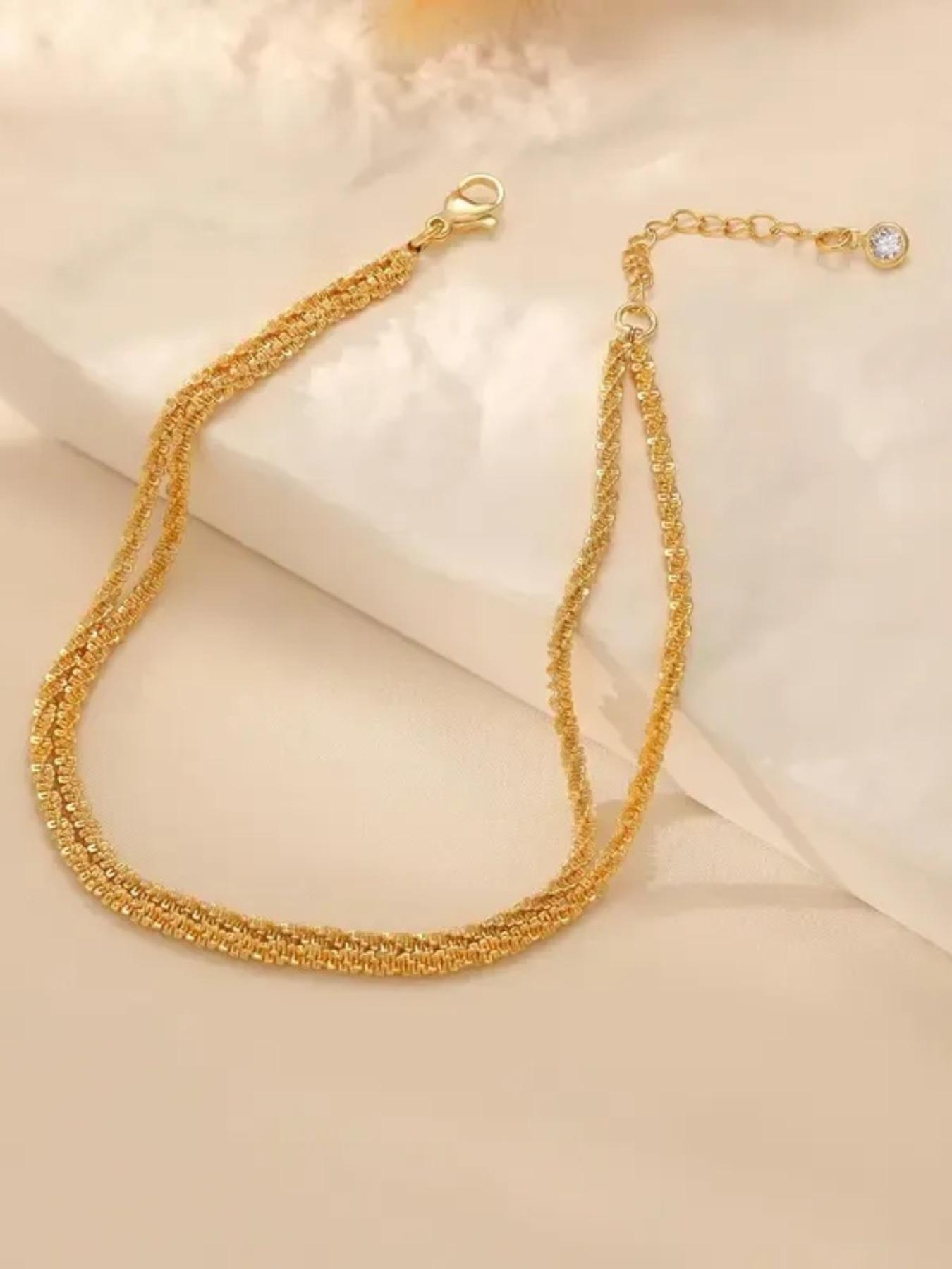 Spring Dainty Layered Waterproof Anklet&Necklace For Women Adjustable Womens Anklet Set Stackable Figaro Beaded Cuban Link Anklets Daily Clothing Decor For Beach Summer Trendy All-match & Exquisite Jewelry Gift For Outdoorfun Decoration