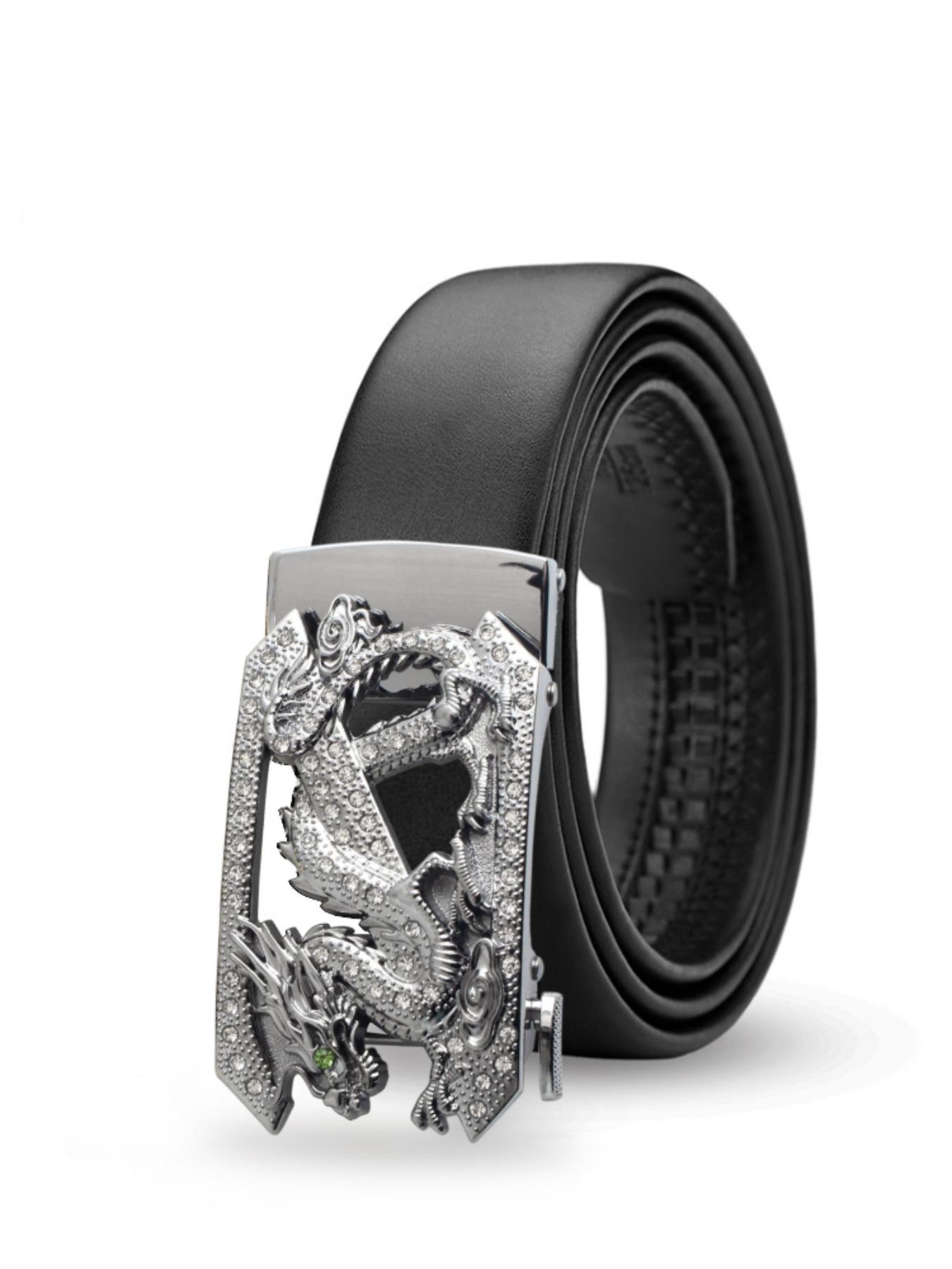 Men's Dragon Pattern Automatic Buckle Belt, Fashion Belt for Party, Daily Clothing Decor, Trendy All-match & Exquisite Belt for Birthday Gift