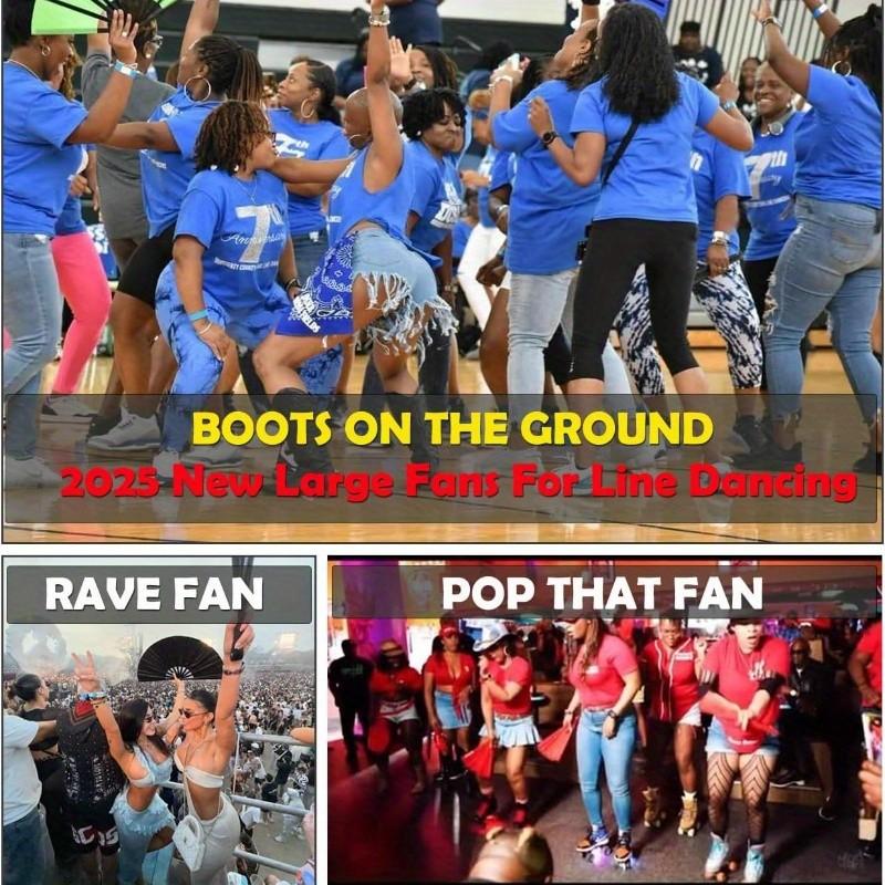 13 Inch Large Rave Fan, Popping Fan Clacking Fans for Line Dancing ...