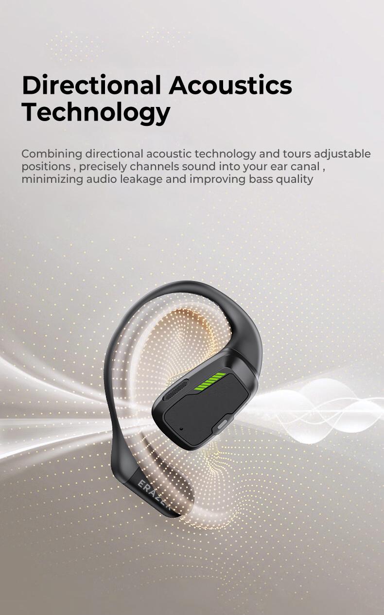 ERAZER Open Ear Wireless Earbuds, Bluetooth 5.4 Earphones,Wireless Gaming Headphones,HIFI Sound Quality Music Earbudsfor Gaming Travel Sports, Ergonomic Ear Hooks, Ultra-Comfort, Audio Technology Headsets